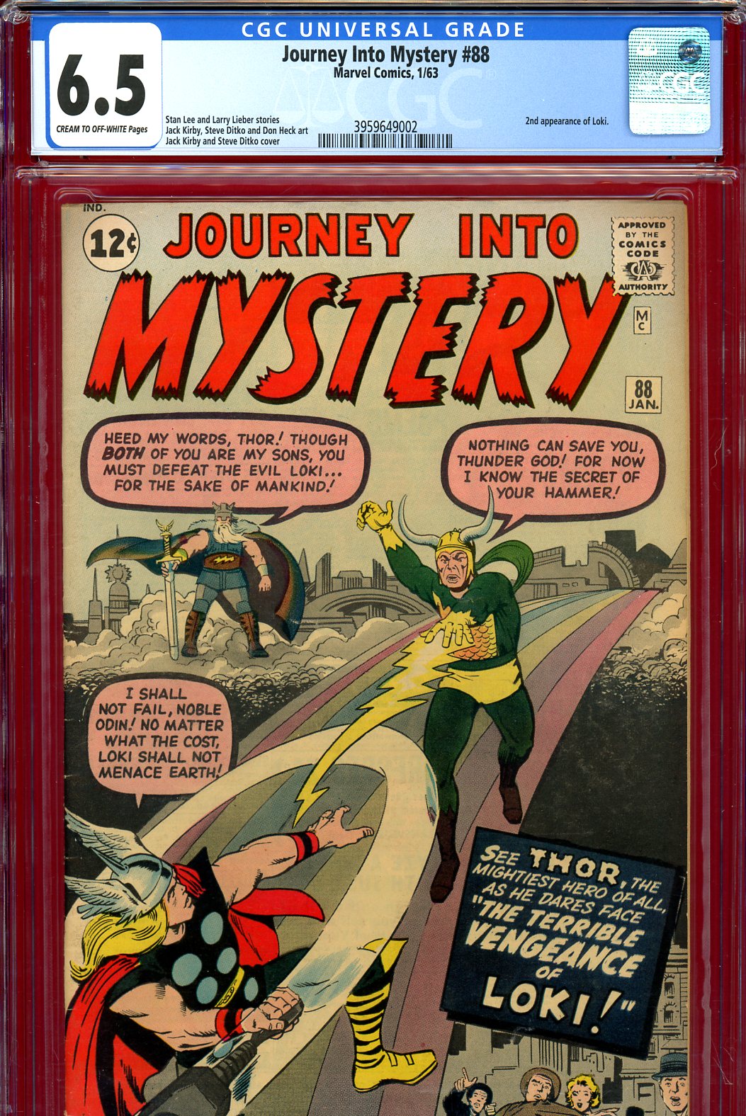 Journey Into Mystery #88 CGC 6.5 cr/ow