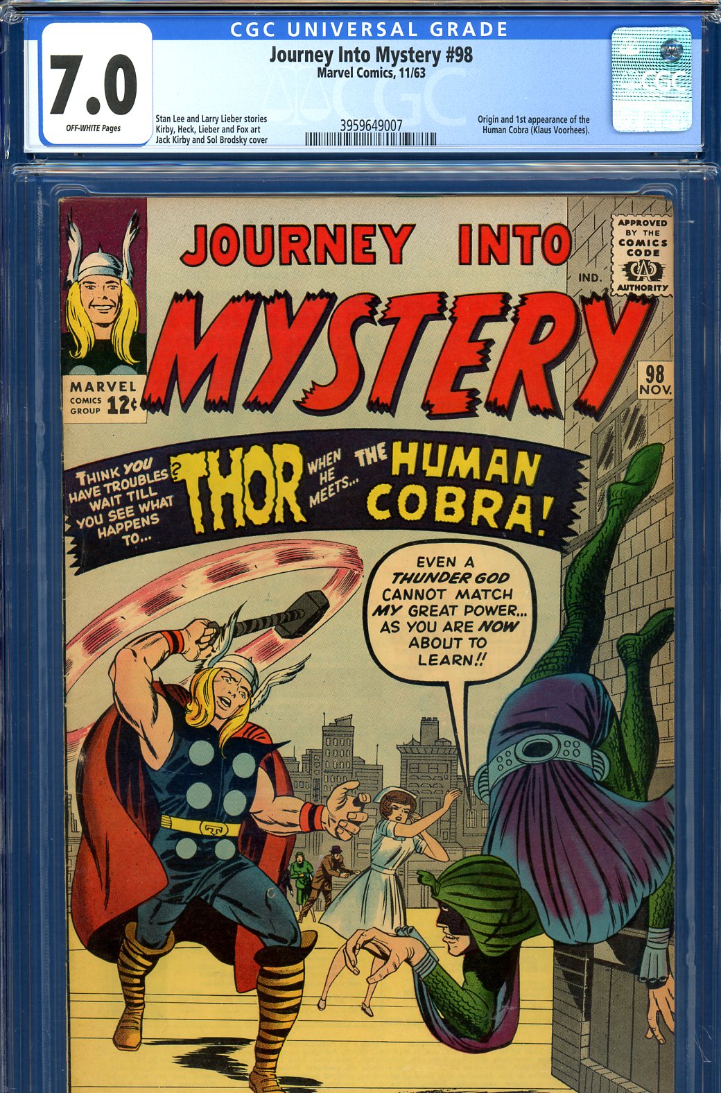 Journey Into Mystery #98 CGC 7.0 ow