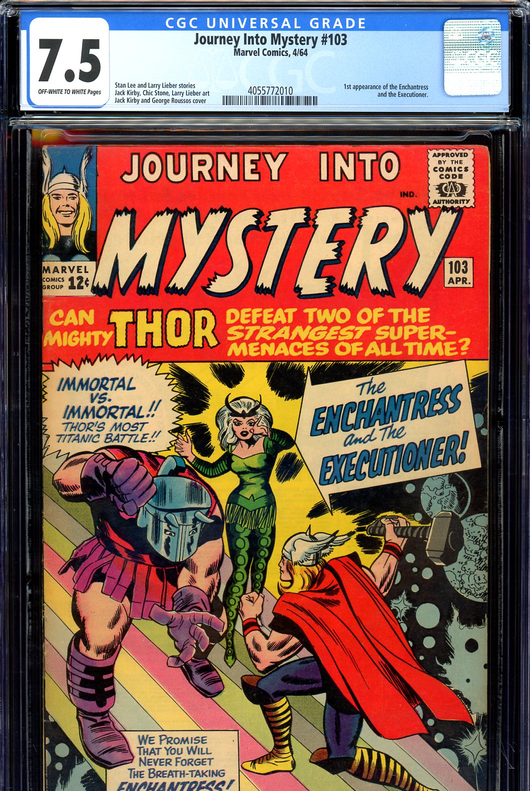 Journey Into Mystery #103 CGC 7.5 ow/w