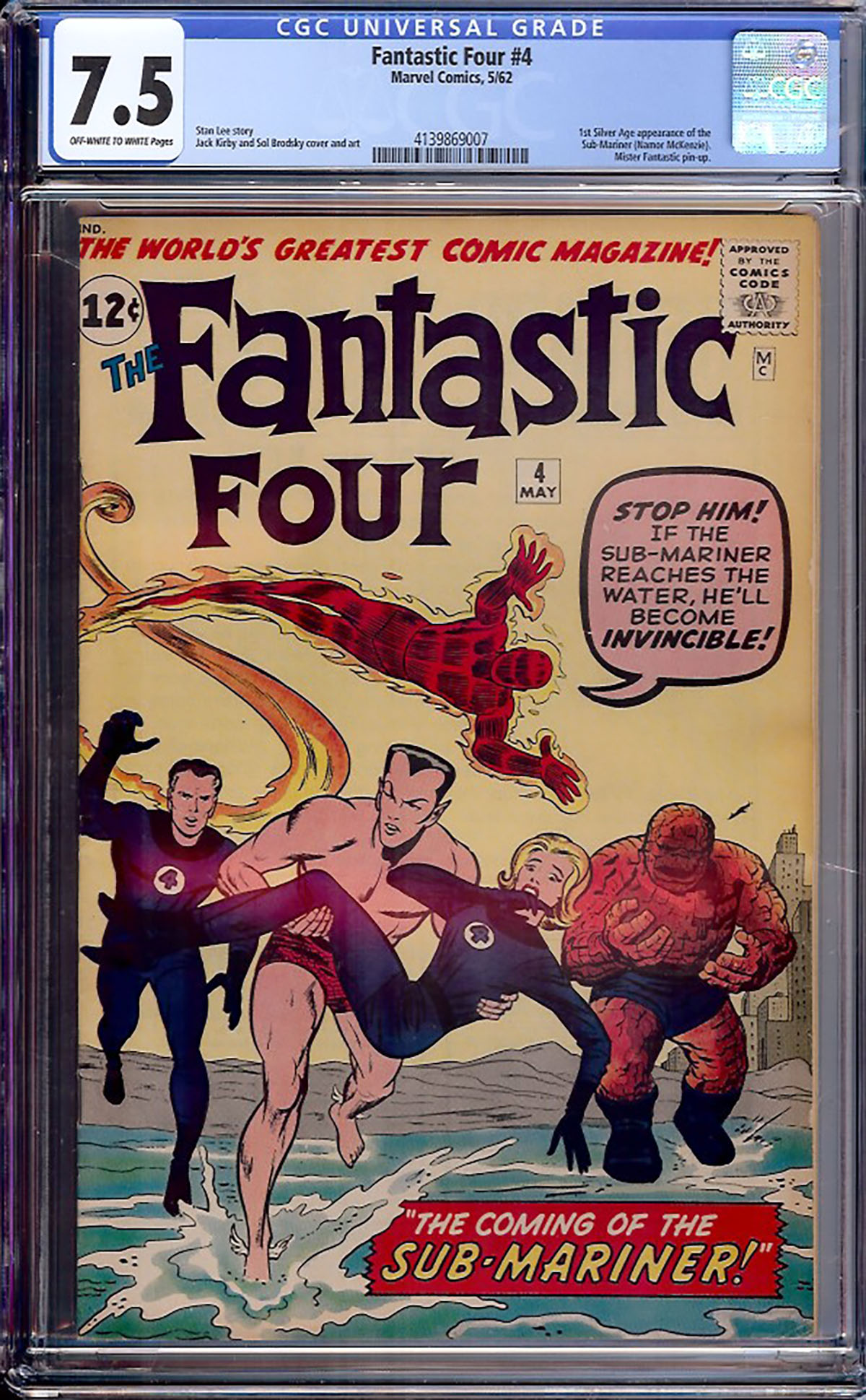 Fantastic Four #4 CGC 7.5 ow/w