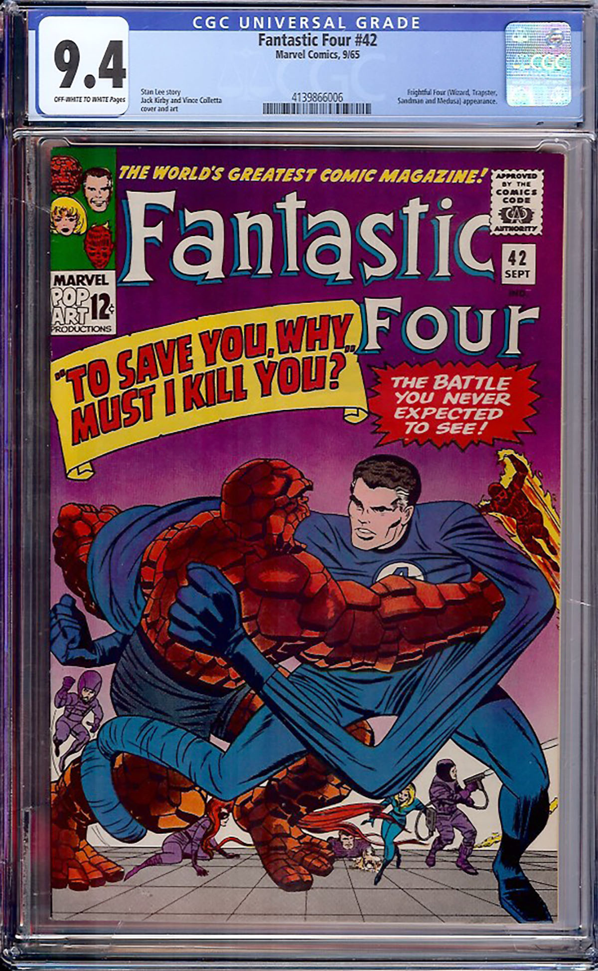 Fantastic Four #42 CGC 9.4 ow/w