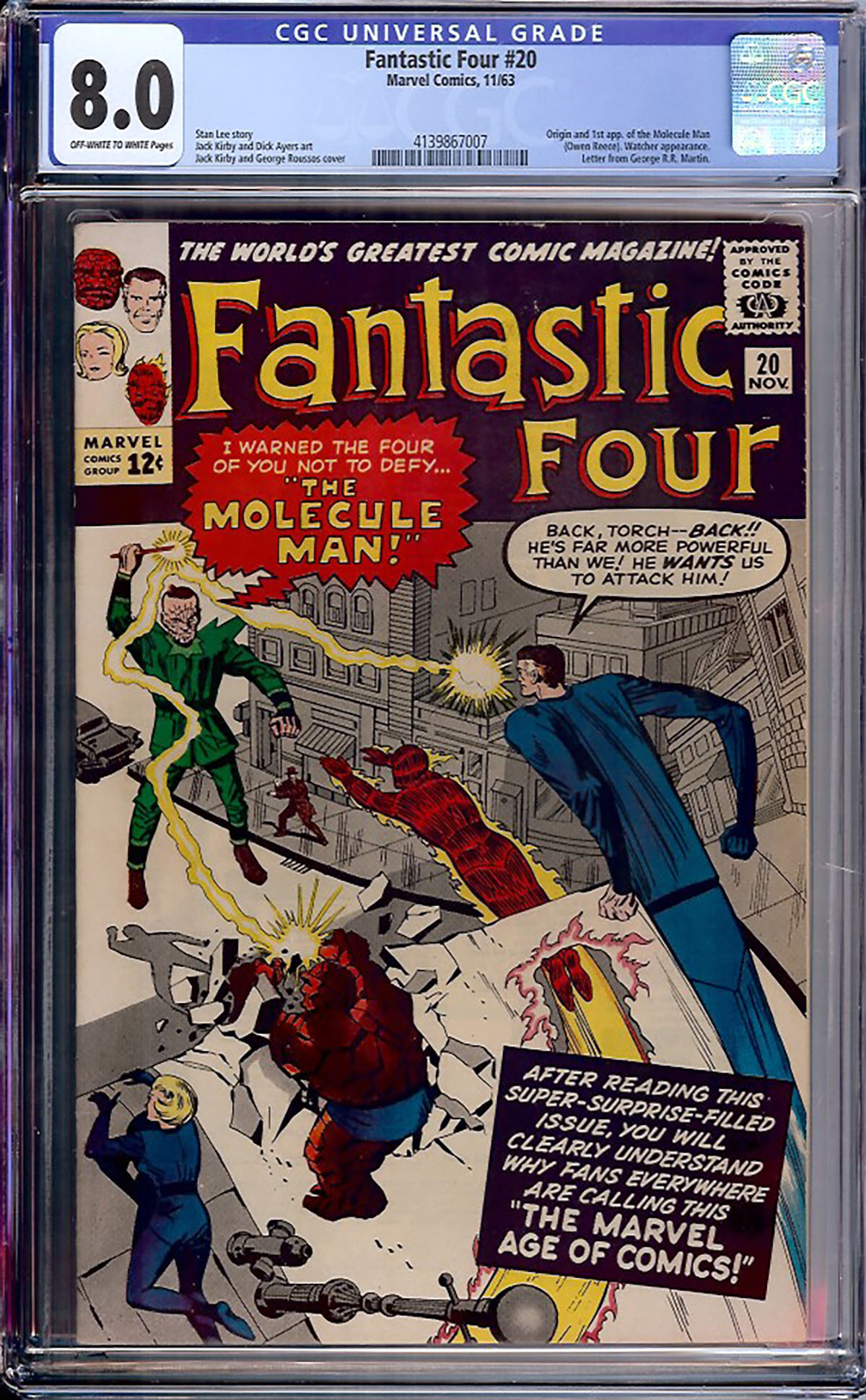 Fantastic Four #20 CGC 8.0 ow/w Sid's Luncheonette