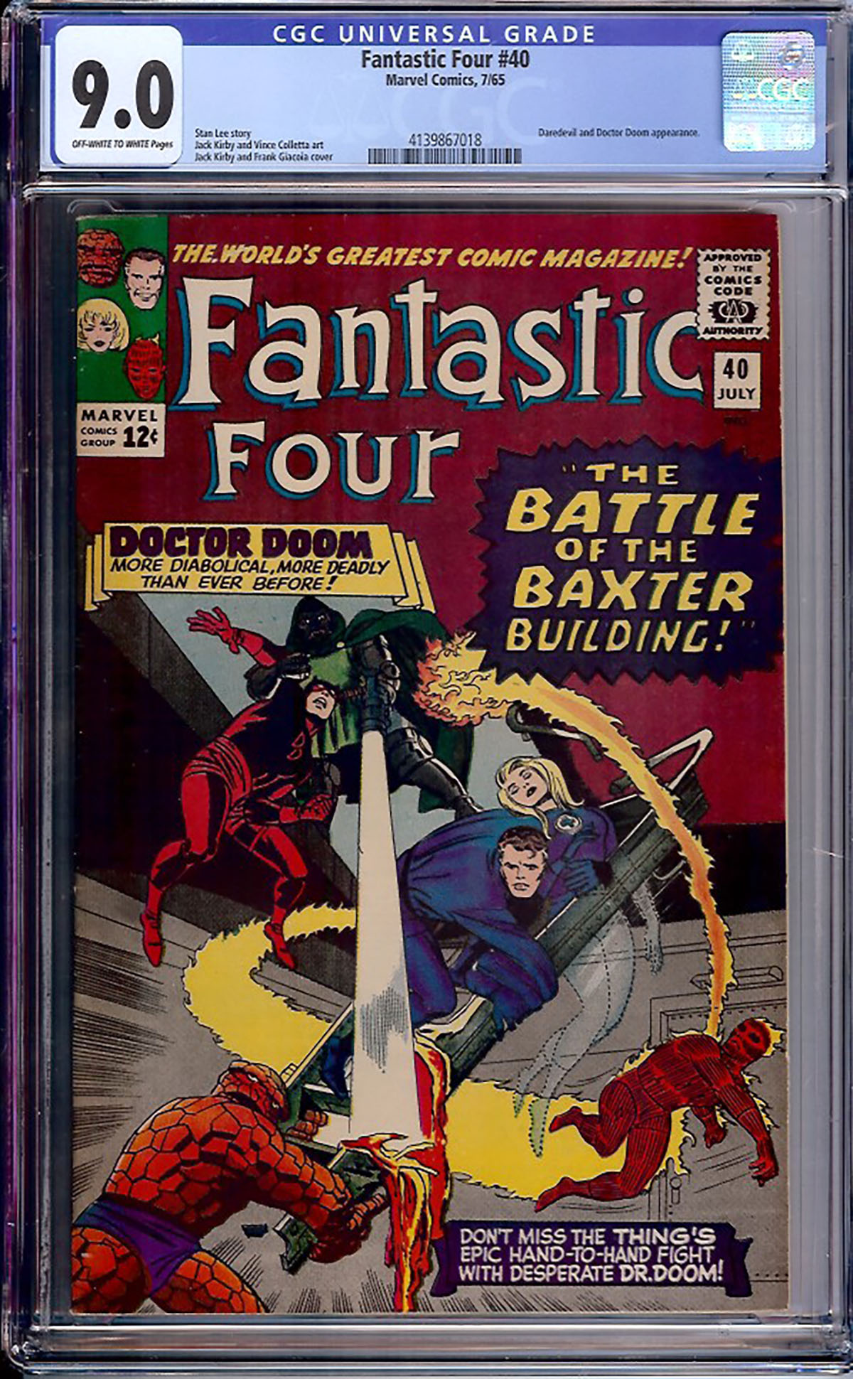 Fantastic Four #40 CGC 9.0 ow/w