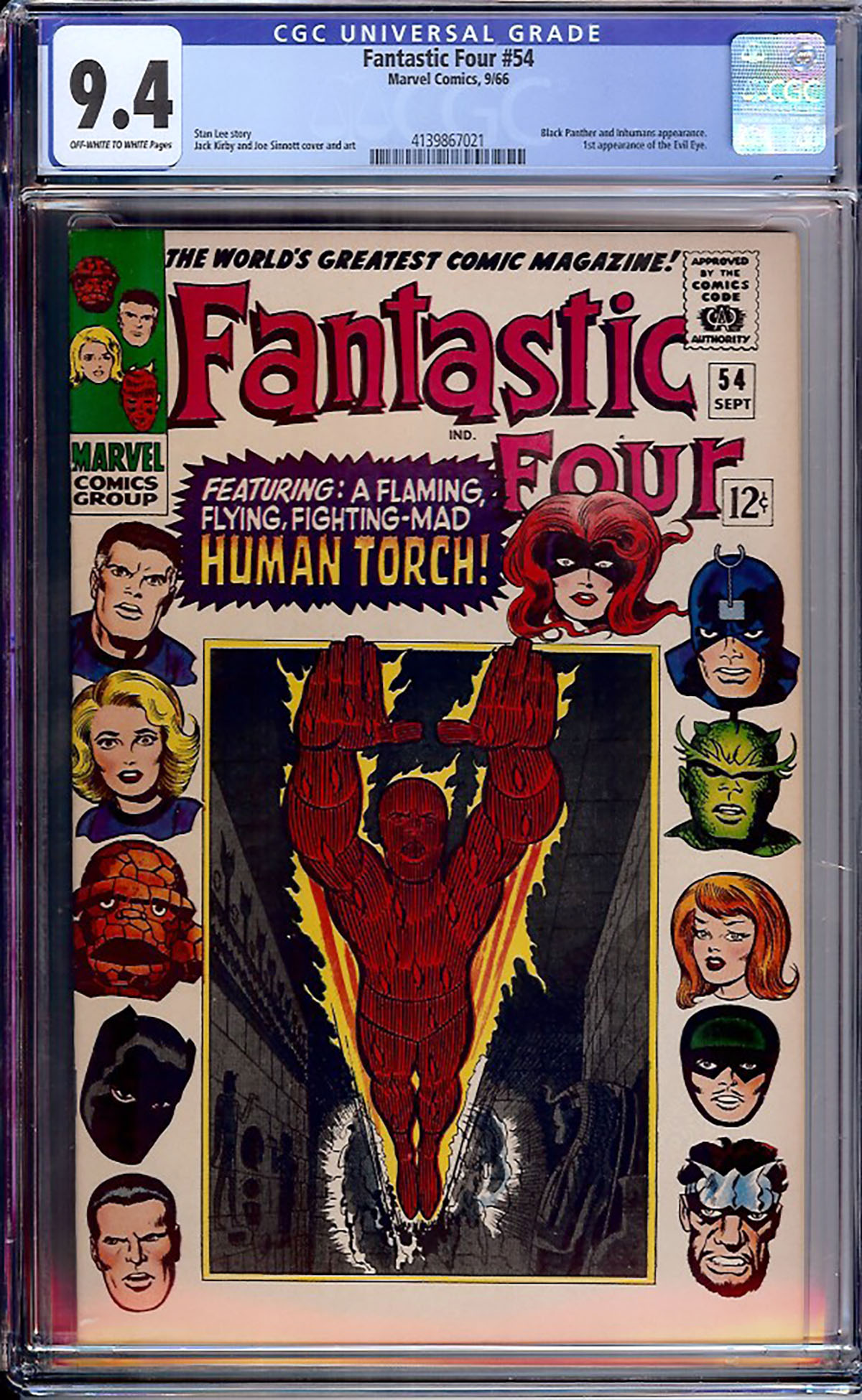 Fantastic Four #54 CGC 9.4 ow/w