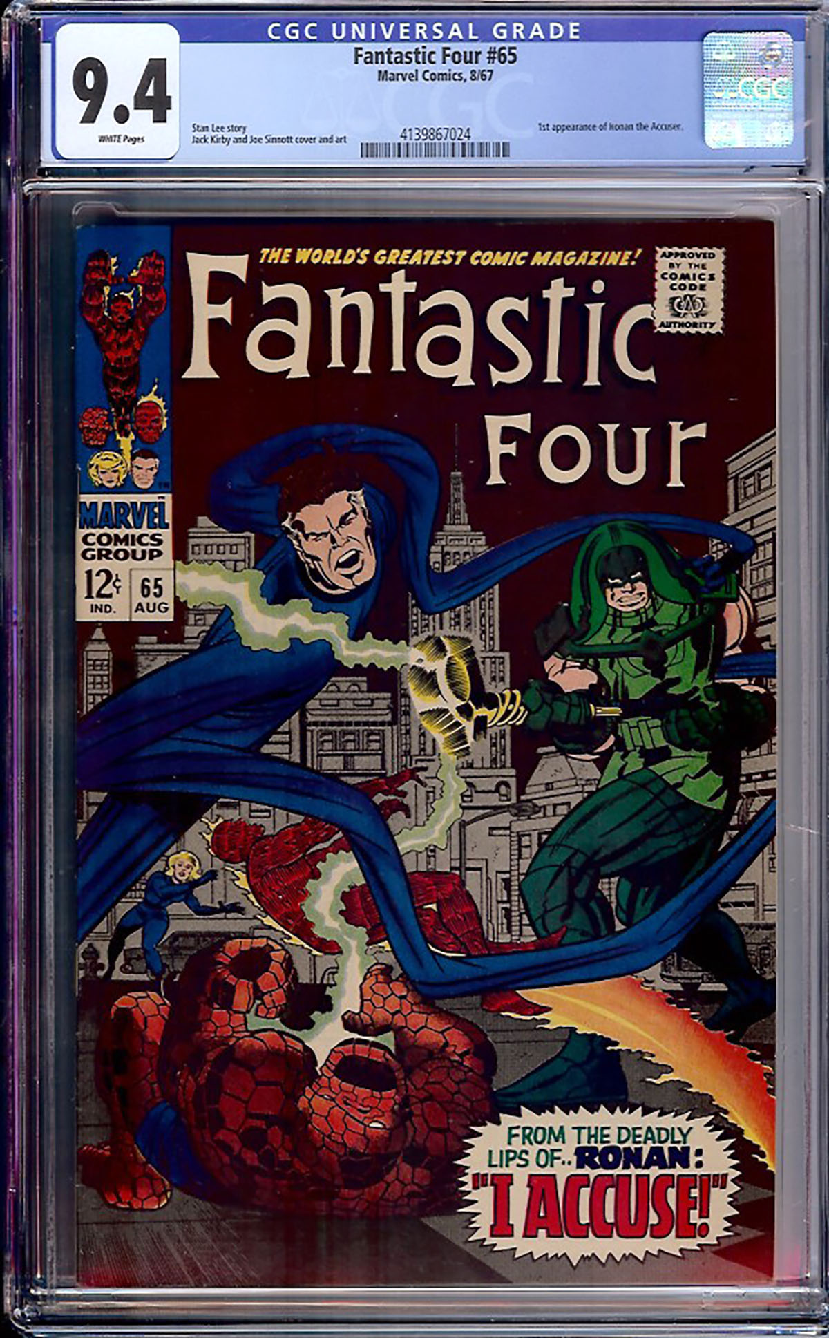 Fantastic Four #65 CGC 9.4 w