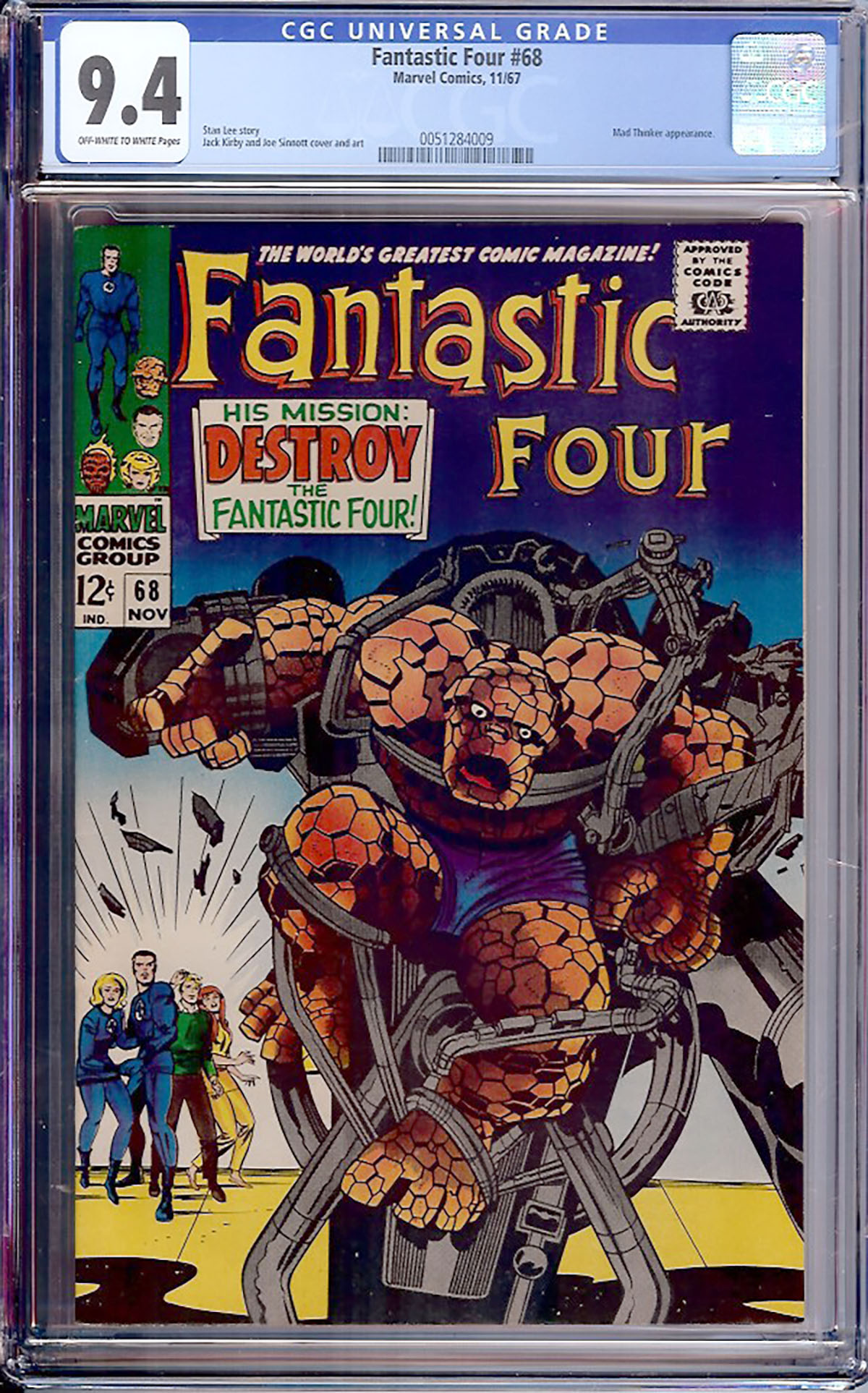 Fantastic Four #68 CGC 9.4 ow/w