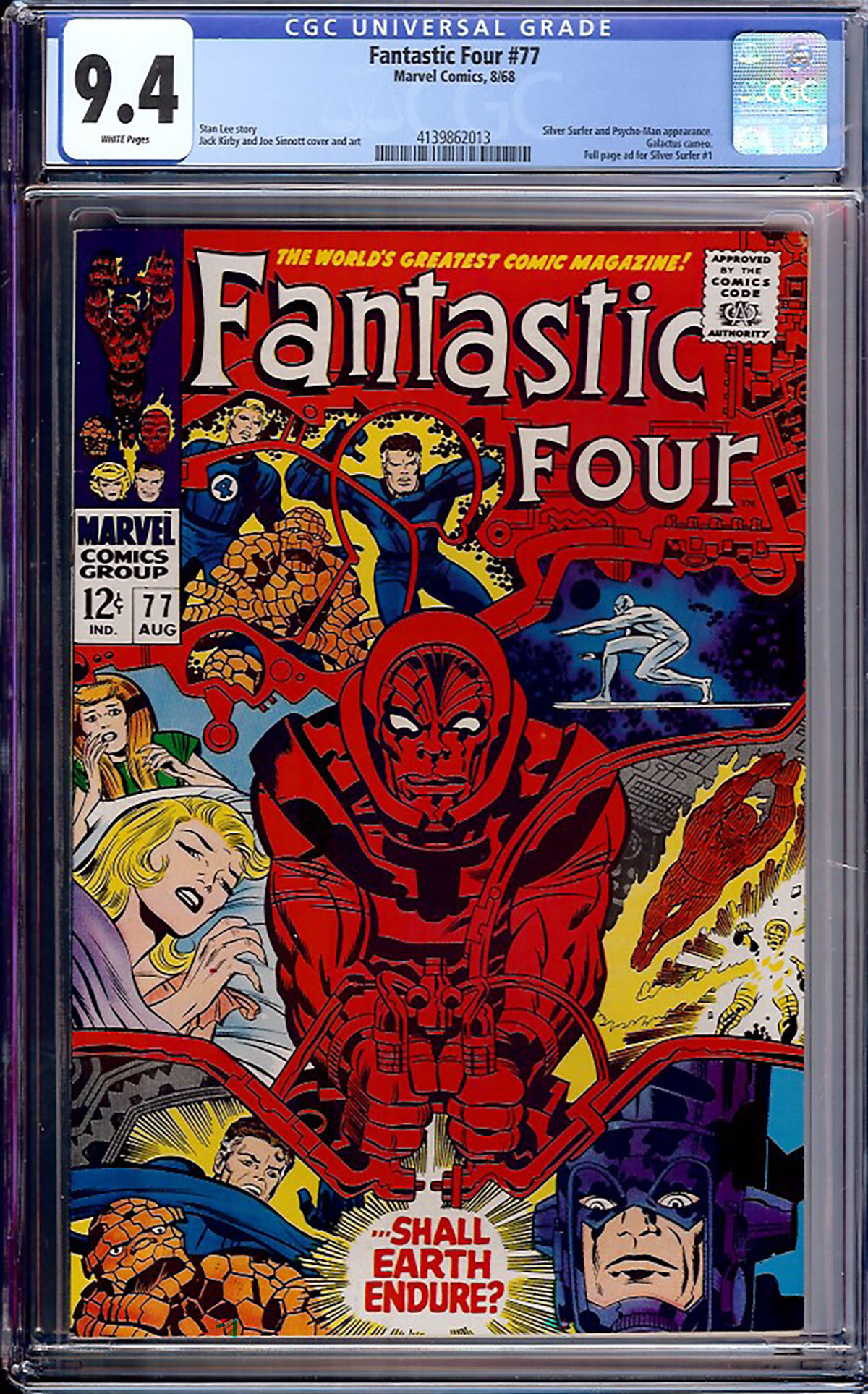 Fantastic Four #77 CGC 9.4 w