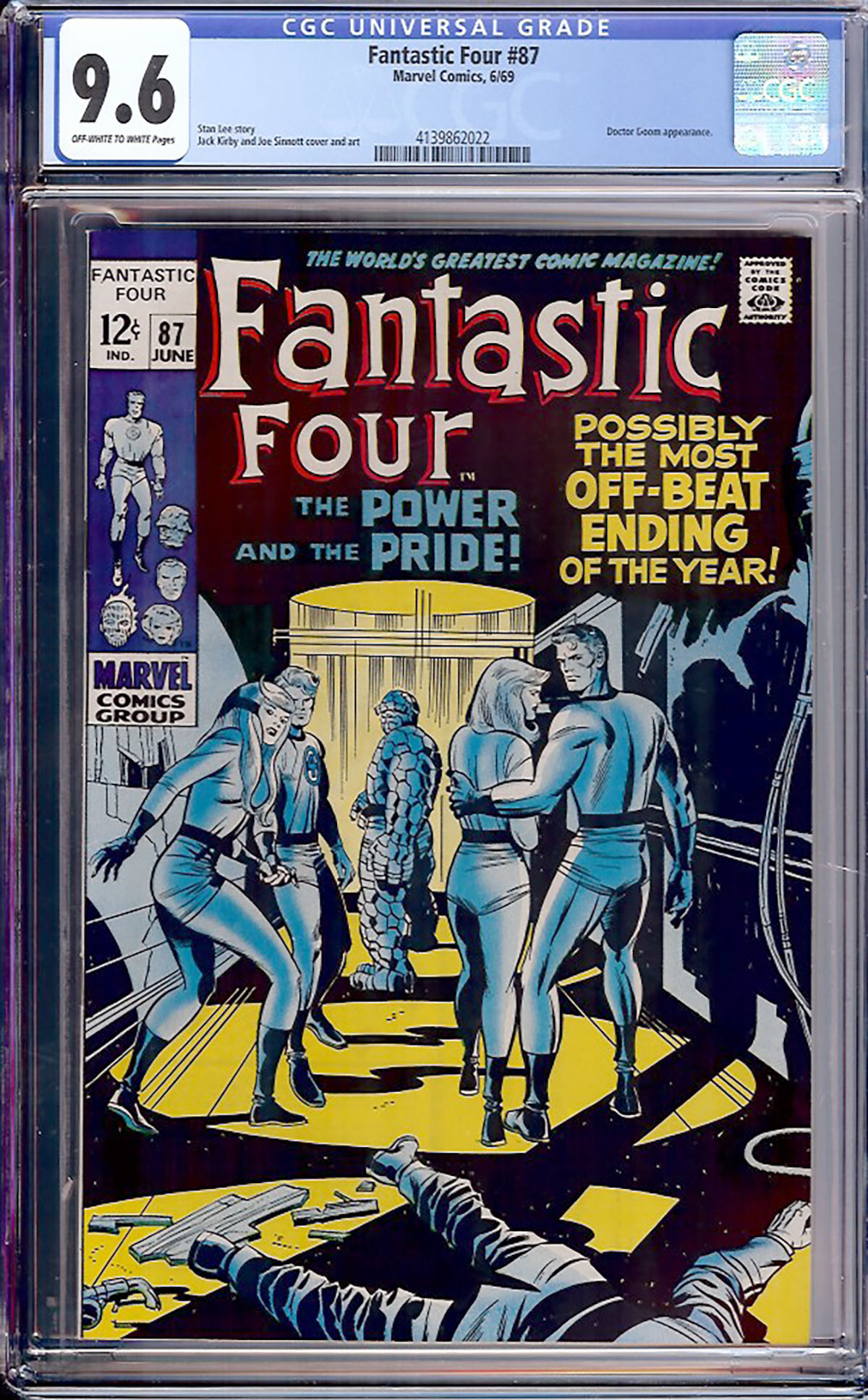 Fantastic Four #87 CGC 9.6 ow/w