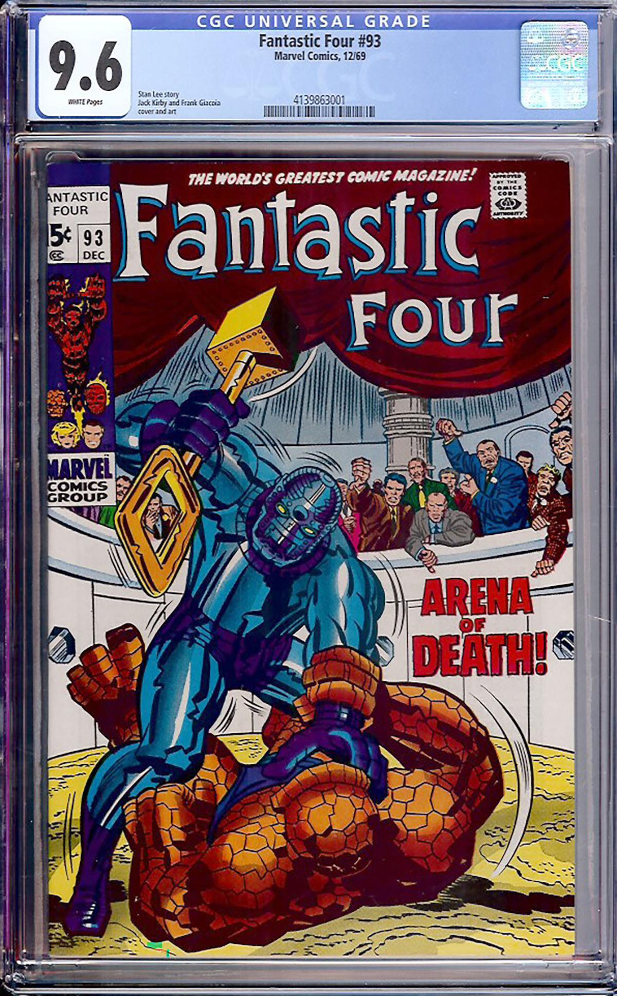 Fantastic Four #93 CGC 9.6 w