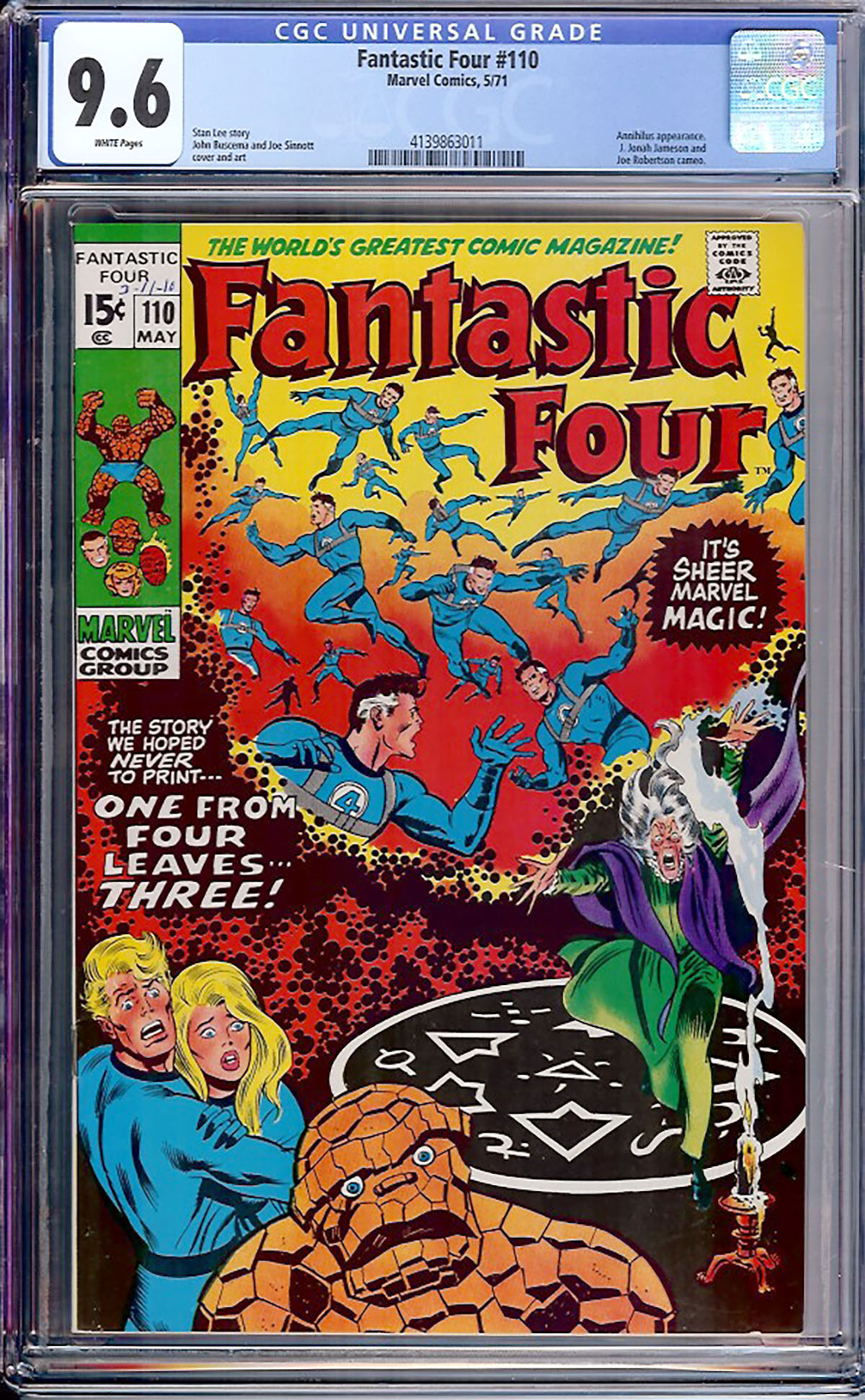 Fantastic Four #110 CGC 9.6 w