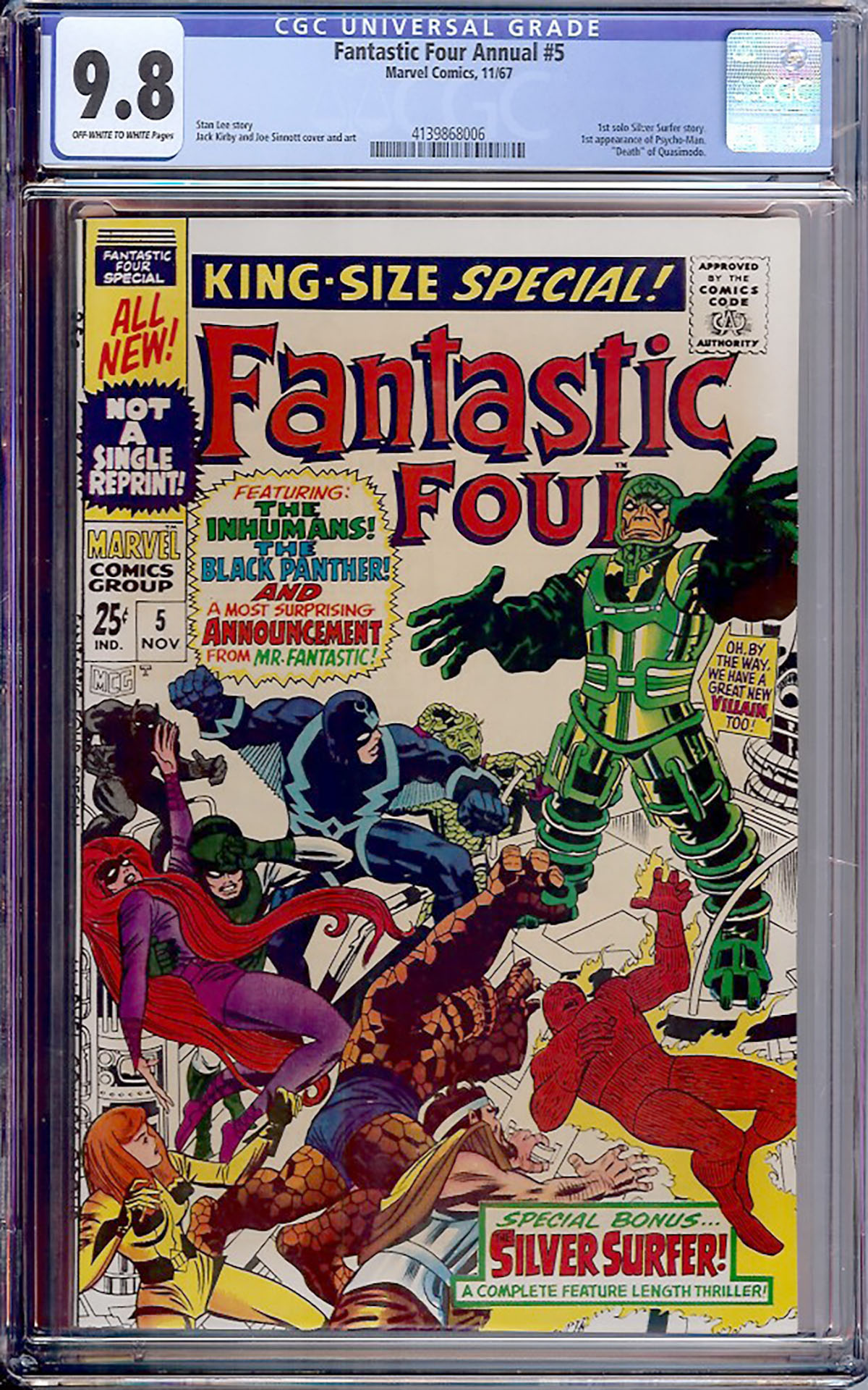 Fantastic Four Annual #5 CGC 9.8 ow/w