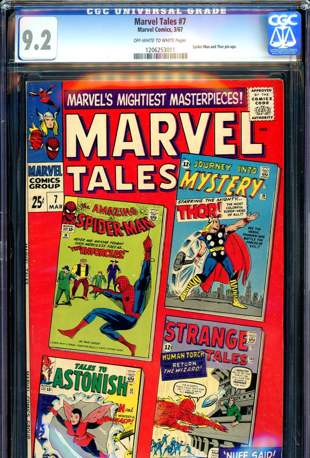 Marvel Tales #7 CGC 9.2 ow/w