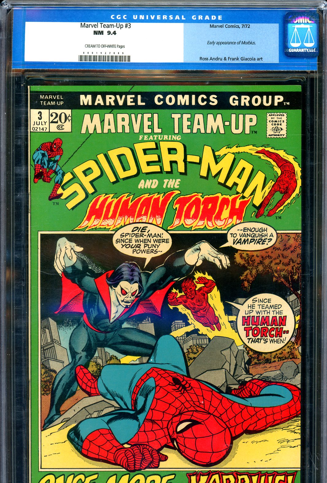 Marvel Team-Up #3 CGC 9.4 cr/ow