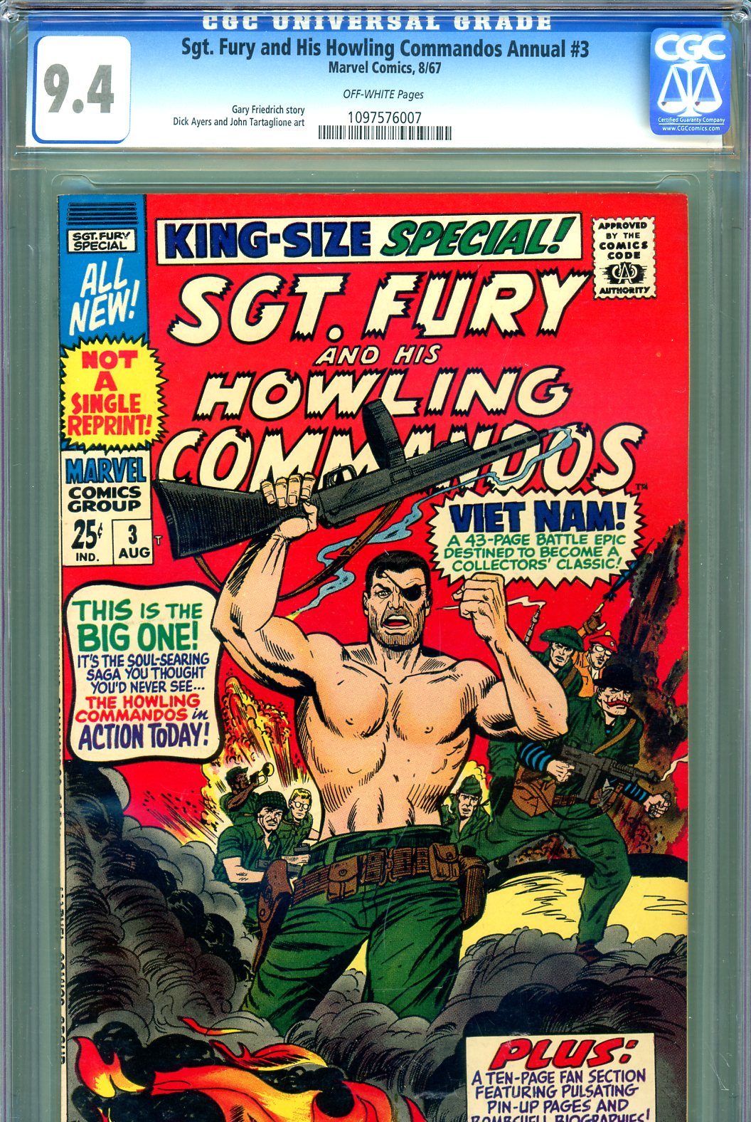 Sgt. Fury and His Howling Commandos Annual #3 CGC 9.4 ow