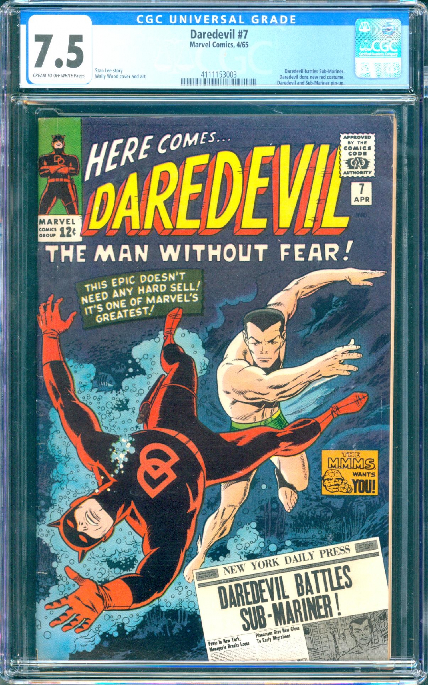 Daredevil #7 CGC 7.5 cr/ow