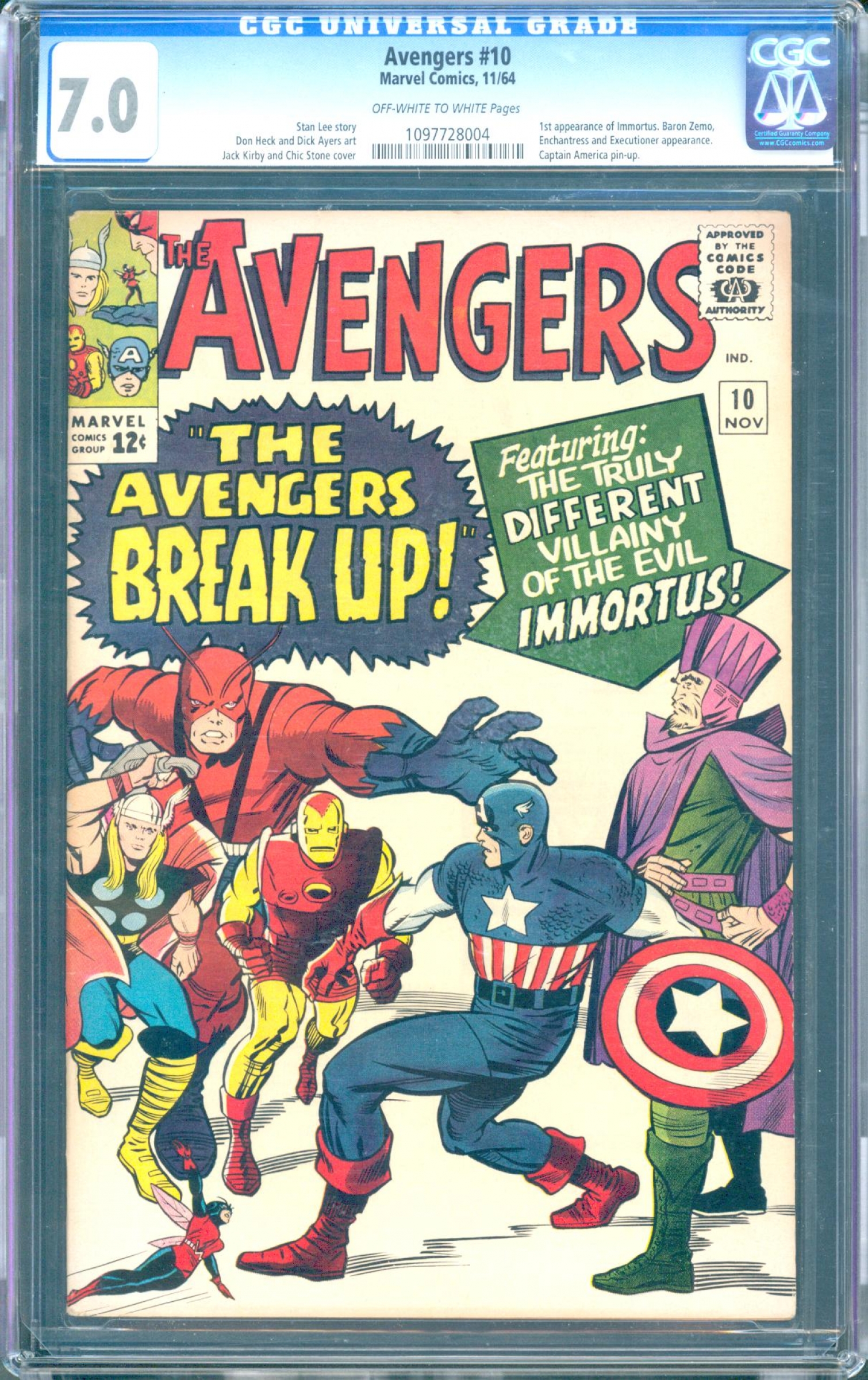 Avengers #10 CGC 7.0 ow/w