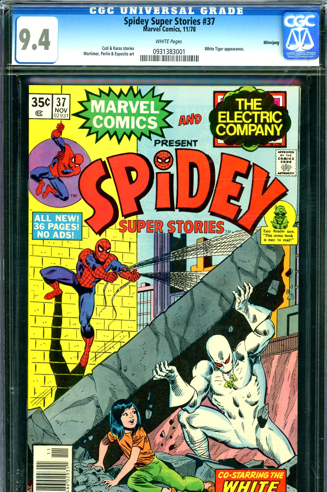 Spidey Super Stories #37 CGC 9.4 w Winnipeg