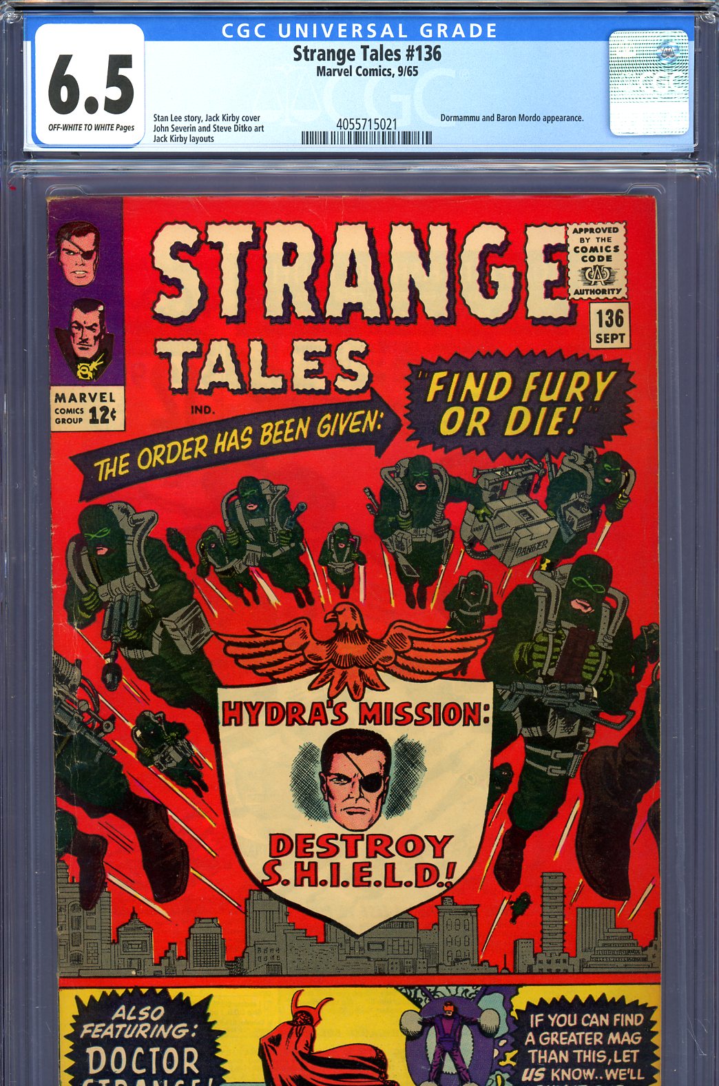 Strange Tales #136 CGC 6.5 ow/w