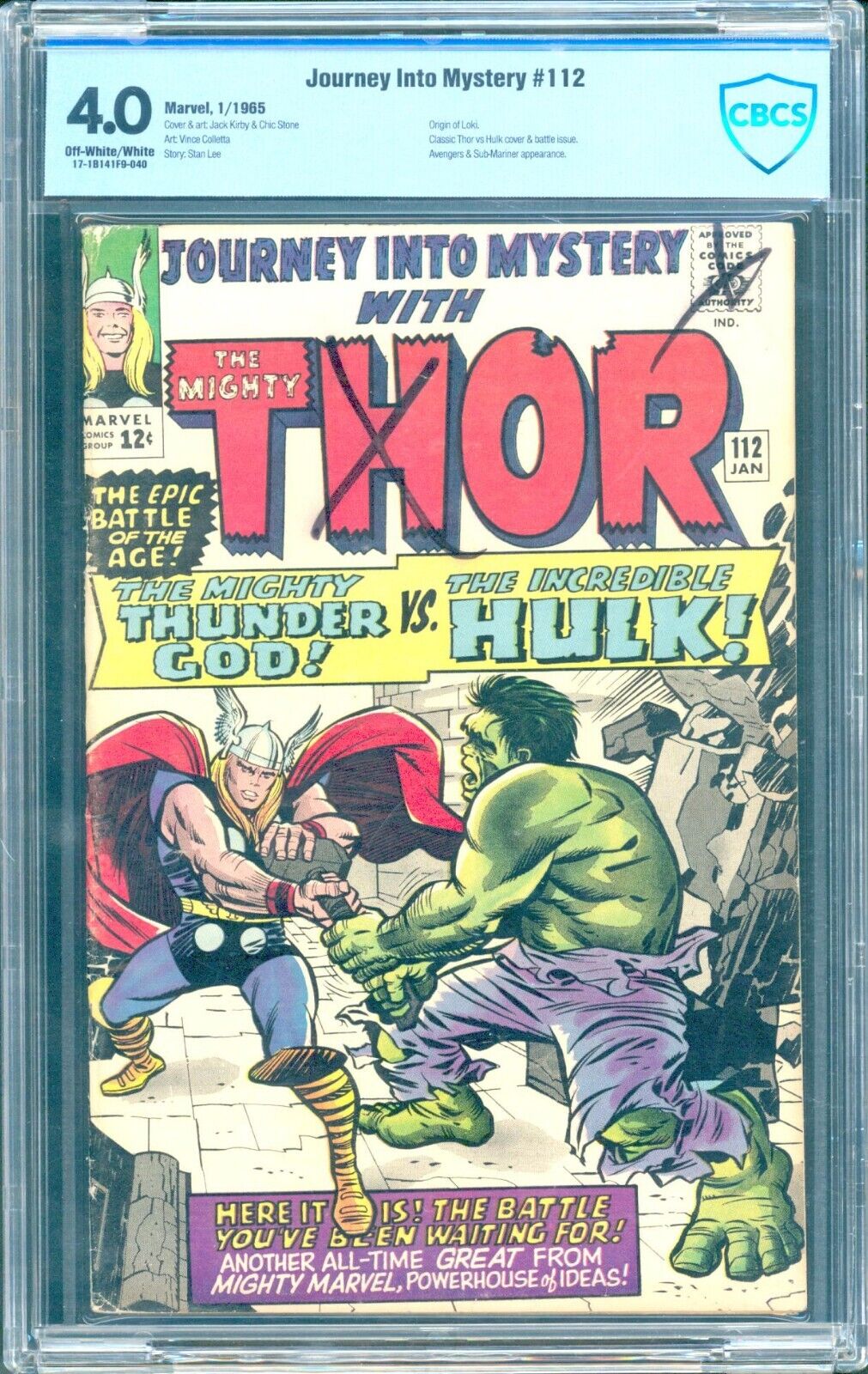 Journey Into Mystery #112 CBCS 4.0 ow/w