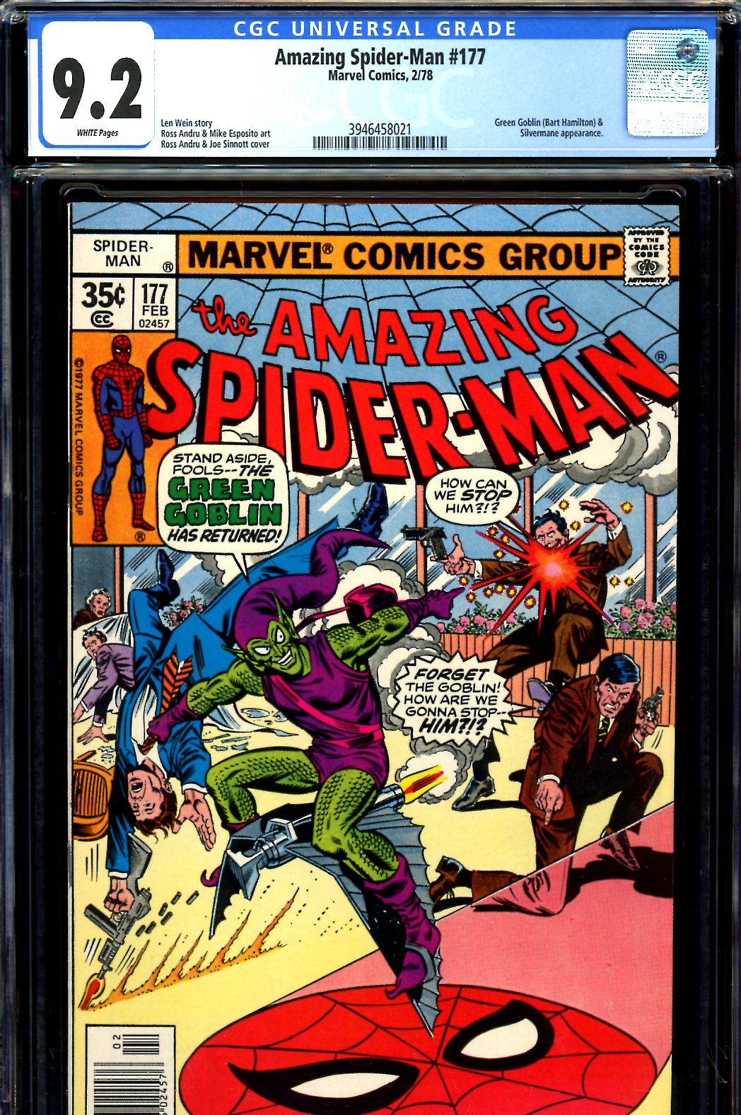 Amazing Spider-Man #177 CGC 9.2 w