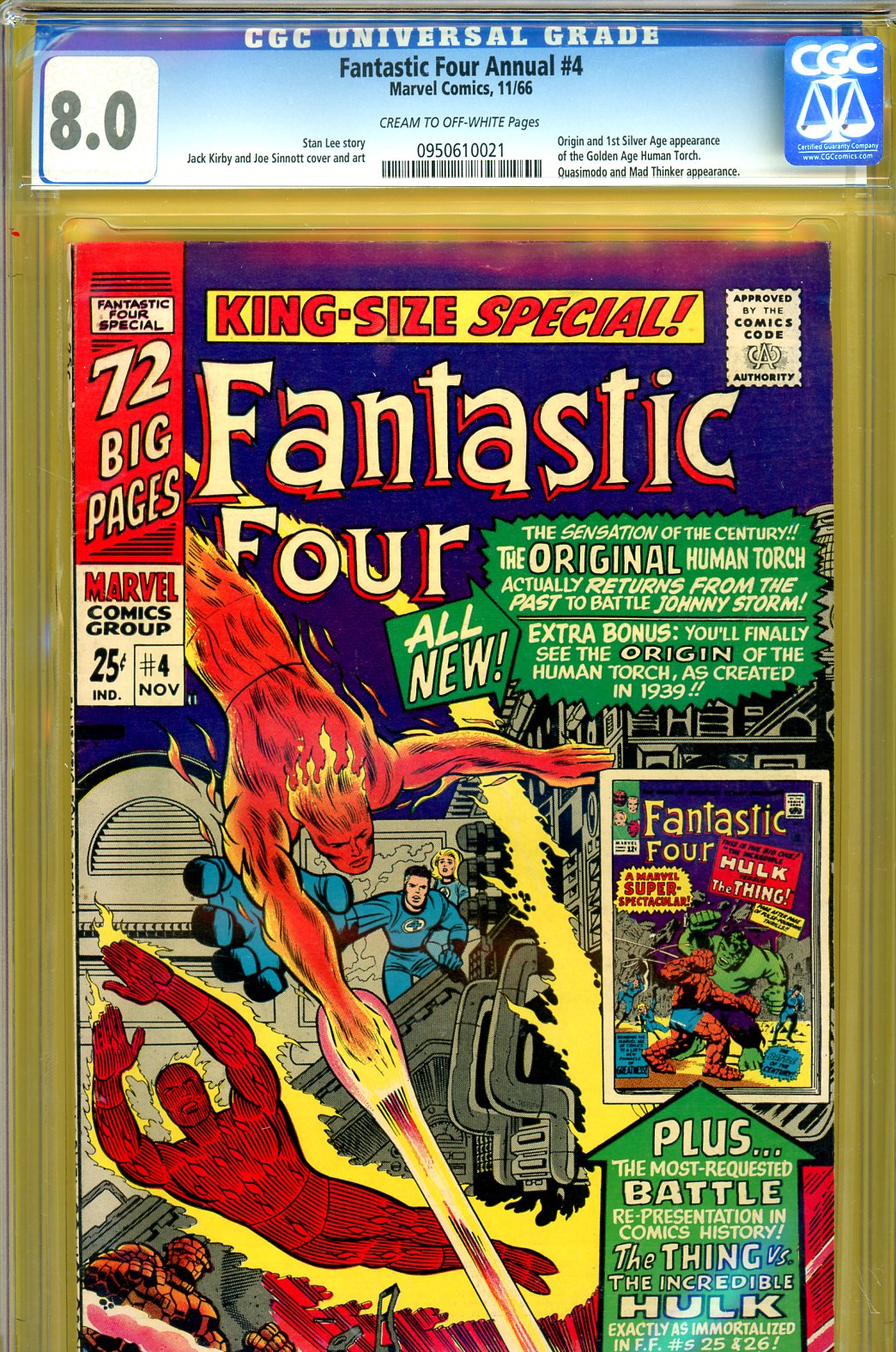 Fantastic Four Annual #4 CGC 8.0 cr/ow