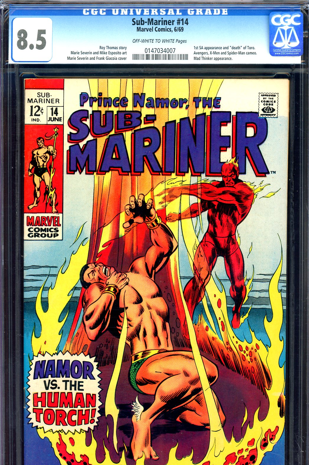 Sub-Mariner #14 CGC 8.5 ow/w