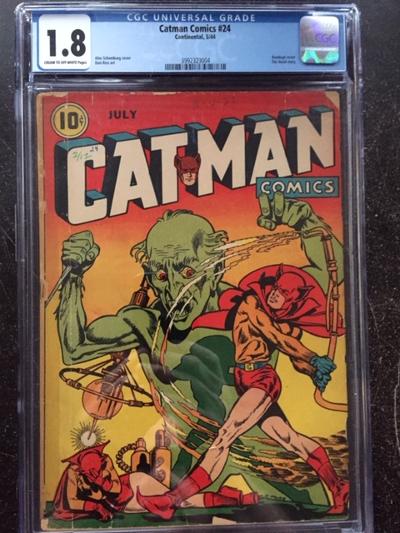 Catman Comics #24 CGC 1.8 cr/ow