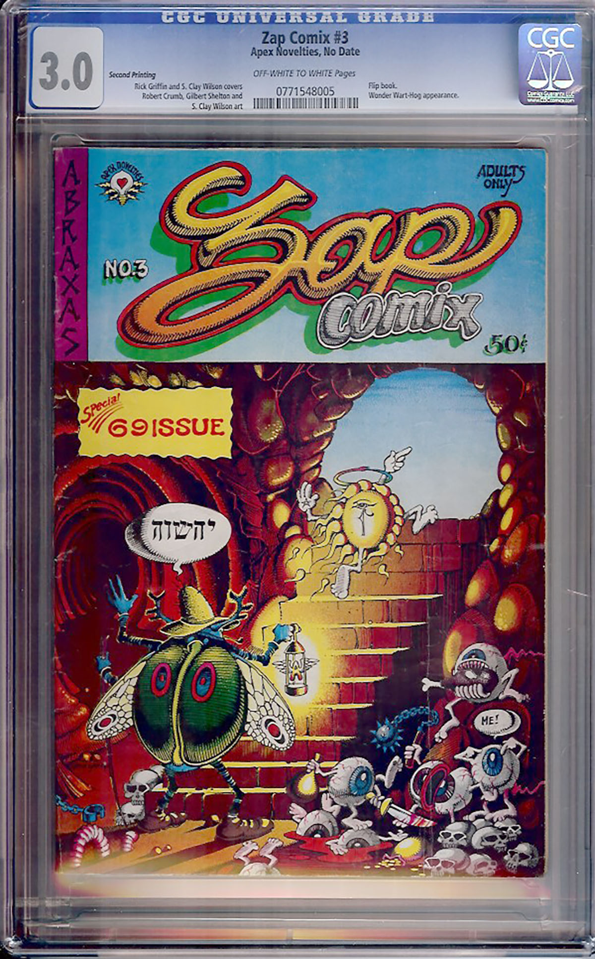 Zap Comix #3 CGC 3.0 ow/w 2nd Printing