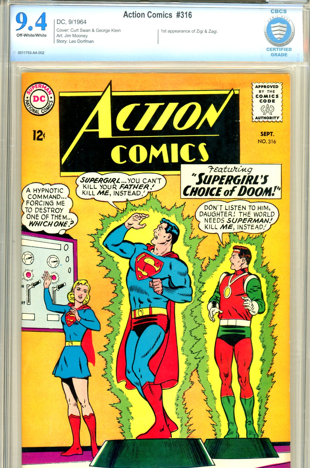 Action Comics #316 CBCS 9.4 ow/w