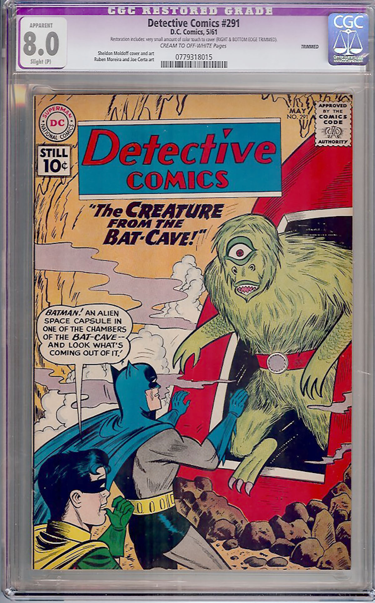 Detective Comics #291 CGC 8.0 cr/ow