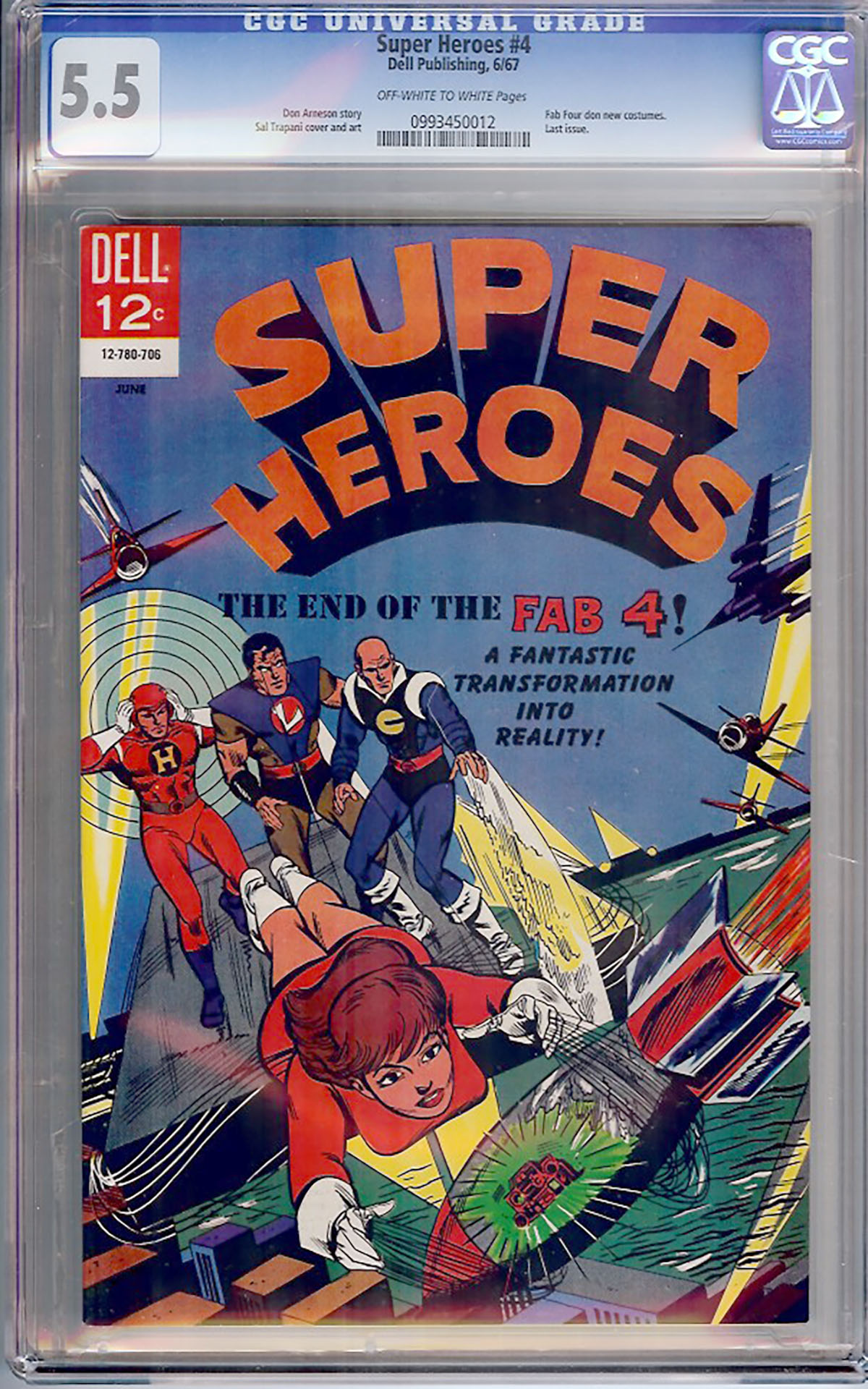 Super Heroes #4 CGC 5.5 ow/w