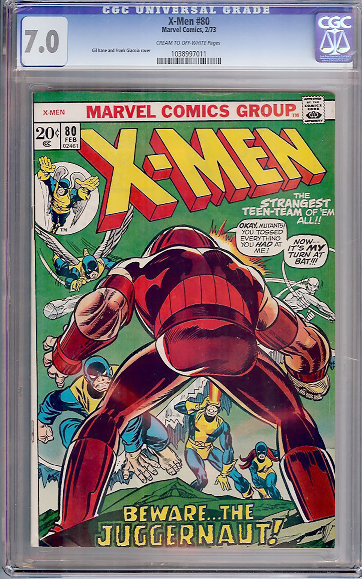 X-Men #80 CGC 7.0 cr/ow