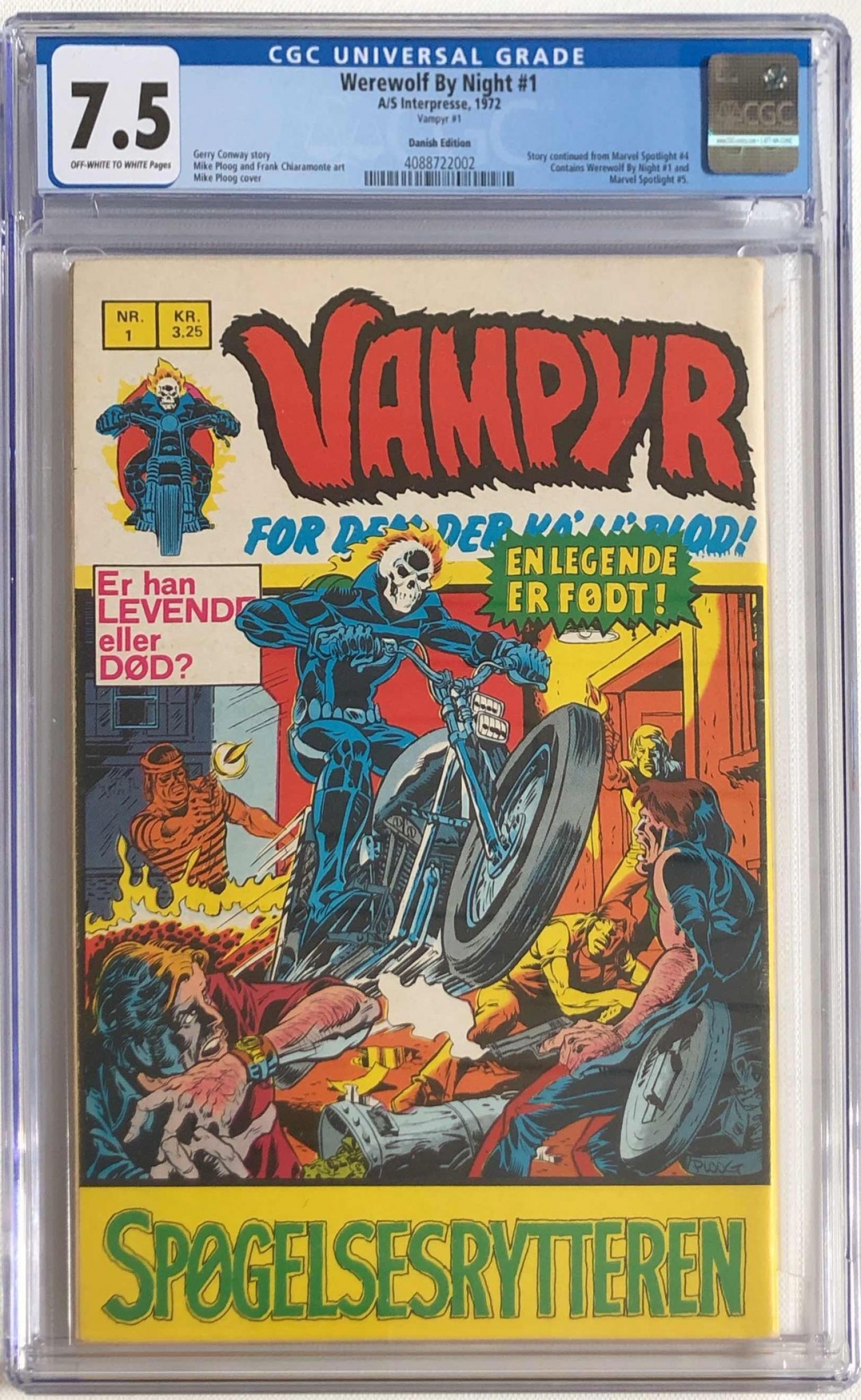 Vampyr #1 CGC 7.5 ow/w