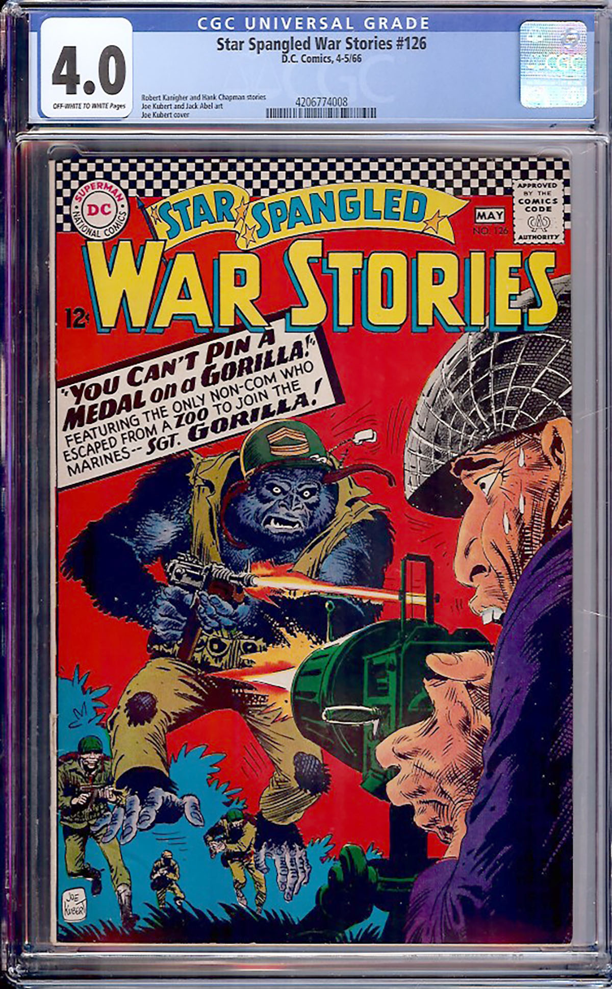 Star Spangled War Stories #126 CGC 4.0 ow/w
