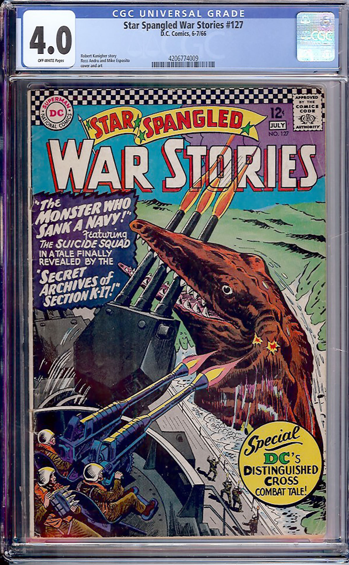Star Spangled War Stories #127 CGC 4.0 ow