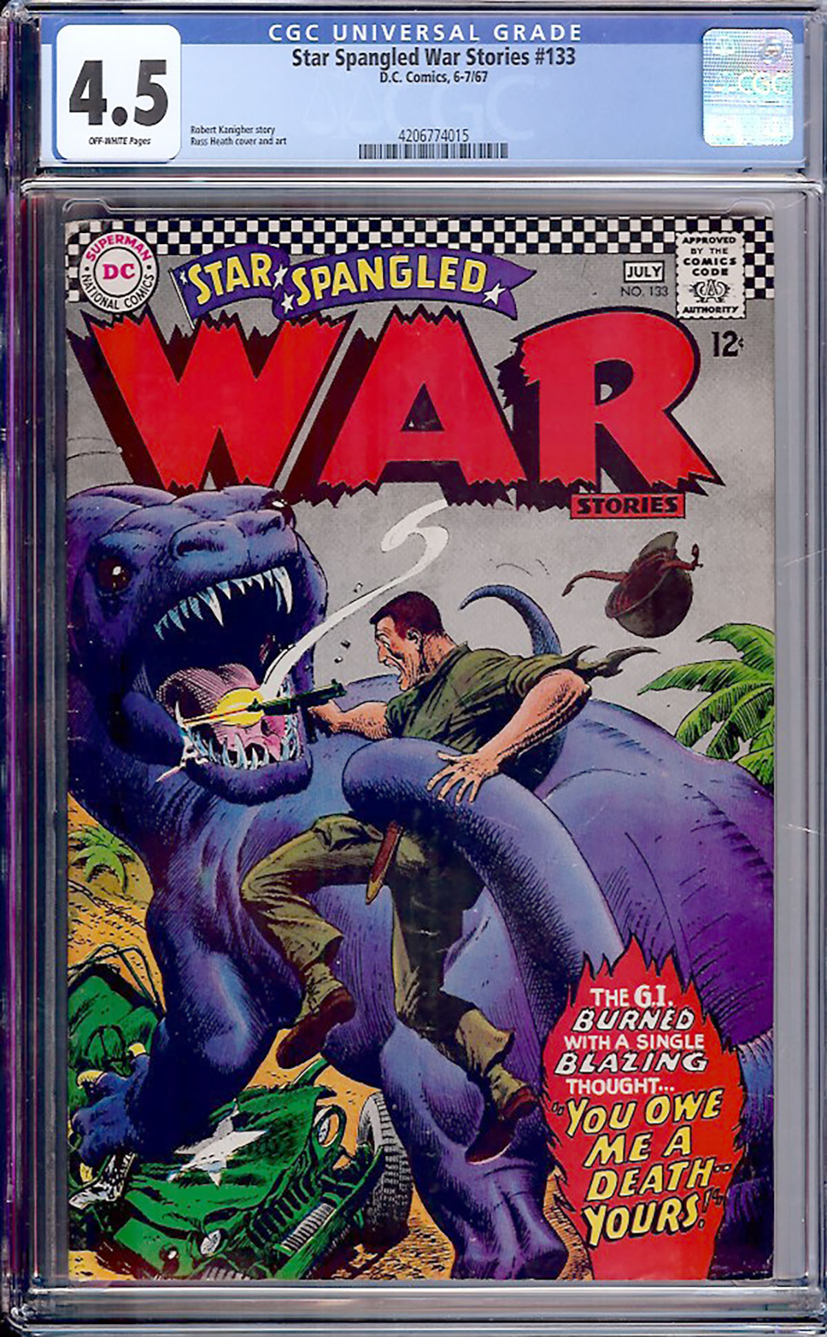 Star Spangled War Stories #133 CGC 4.5 ow