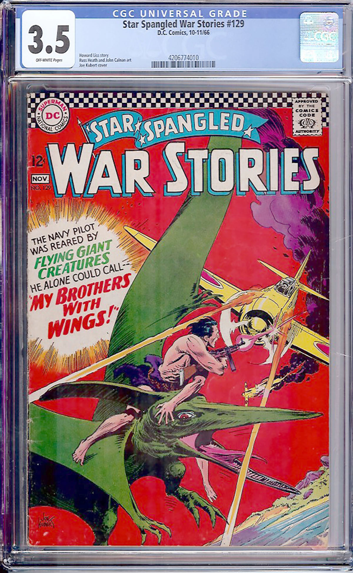 Star Spangled War Stories #129 CGC 3.5 ow