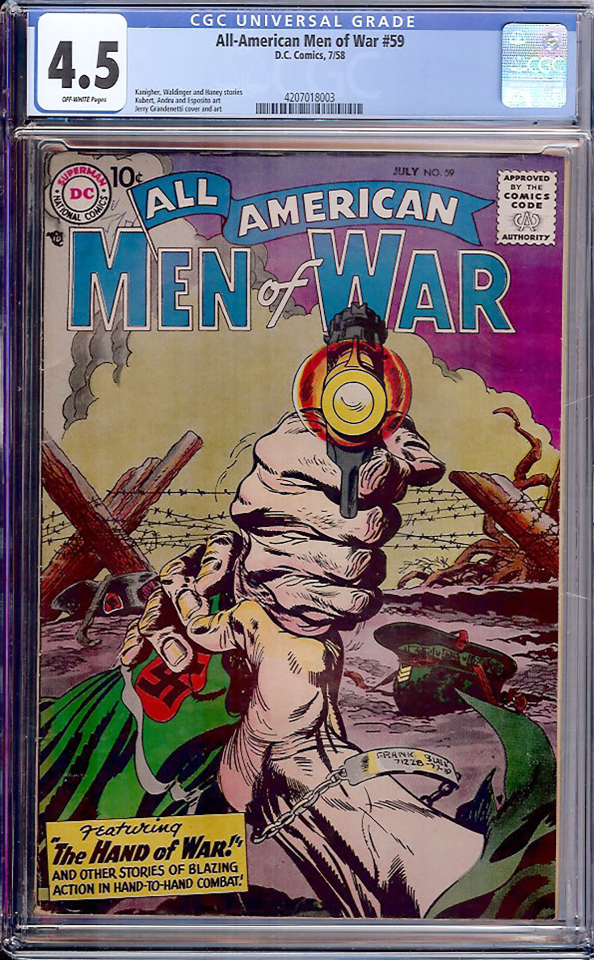 All-American Men of War #59 CGC 4.5 ow