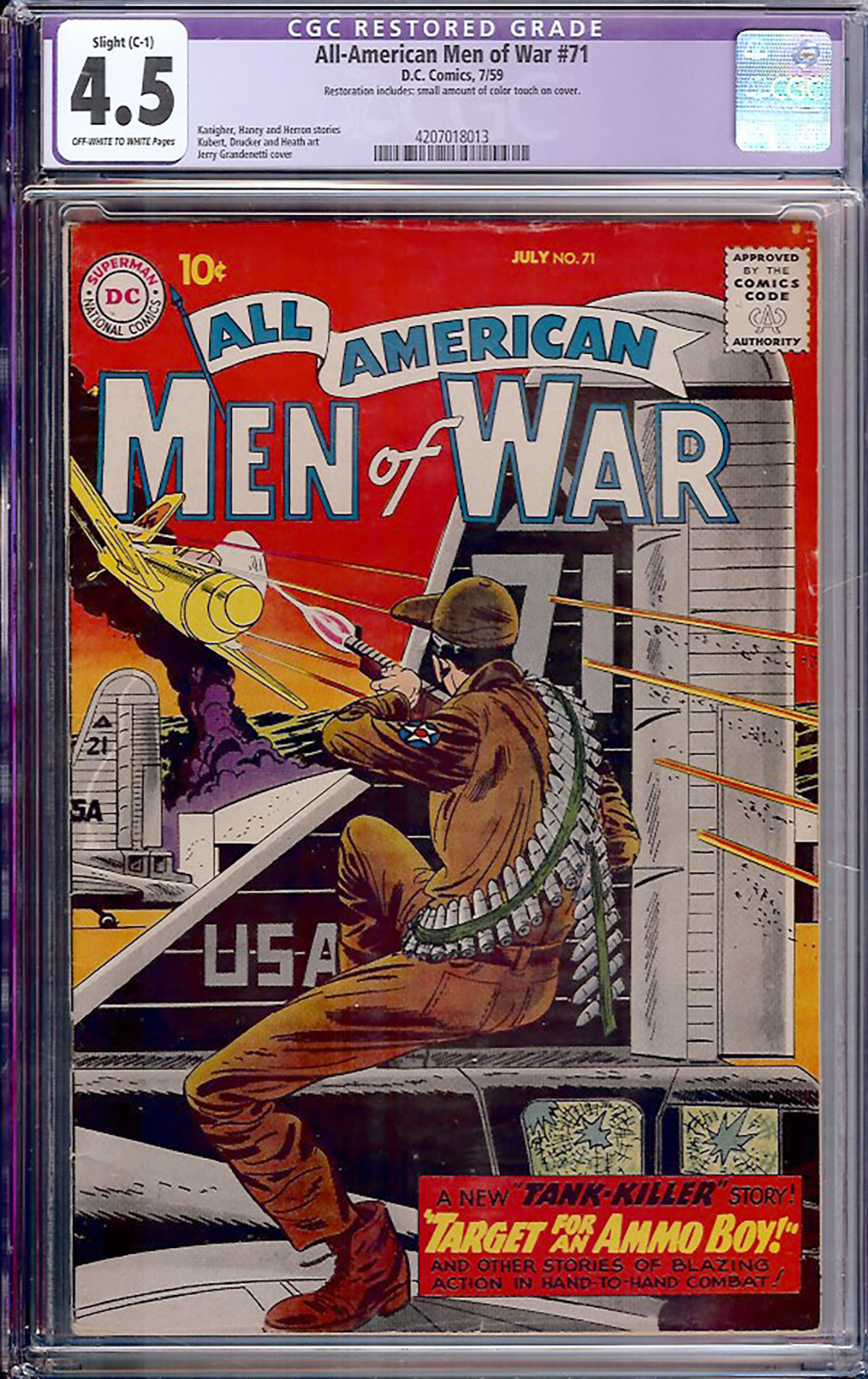 All-American Men of War #71 CGC 4.5 ow/w