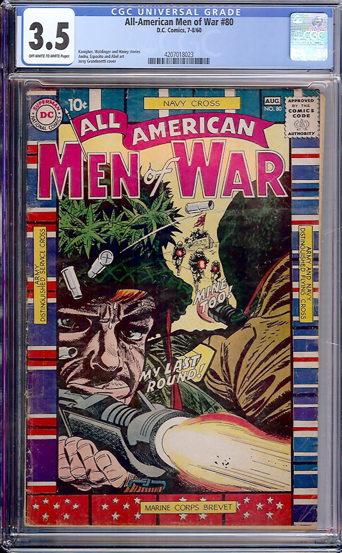 All-American Men of War #80 CGC 3.5 ow/w