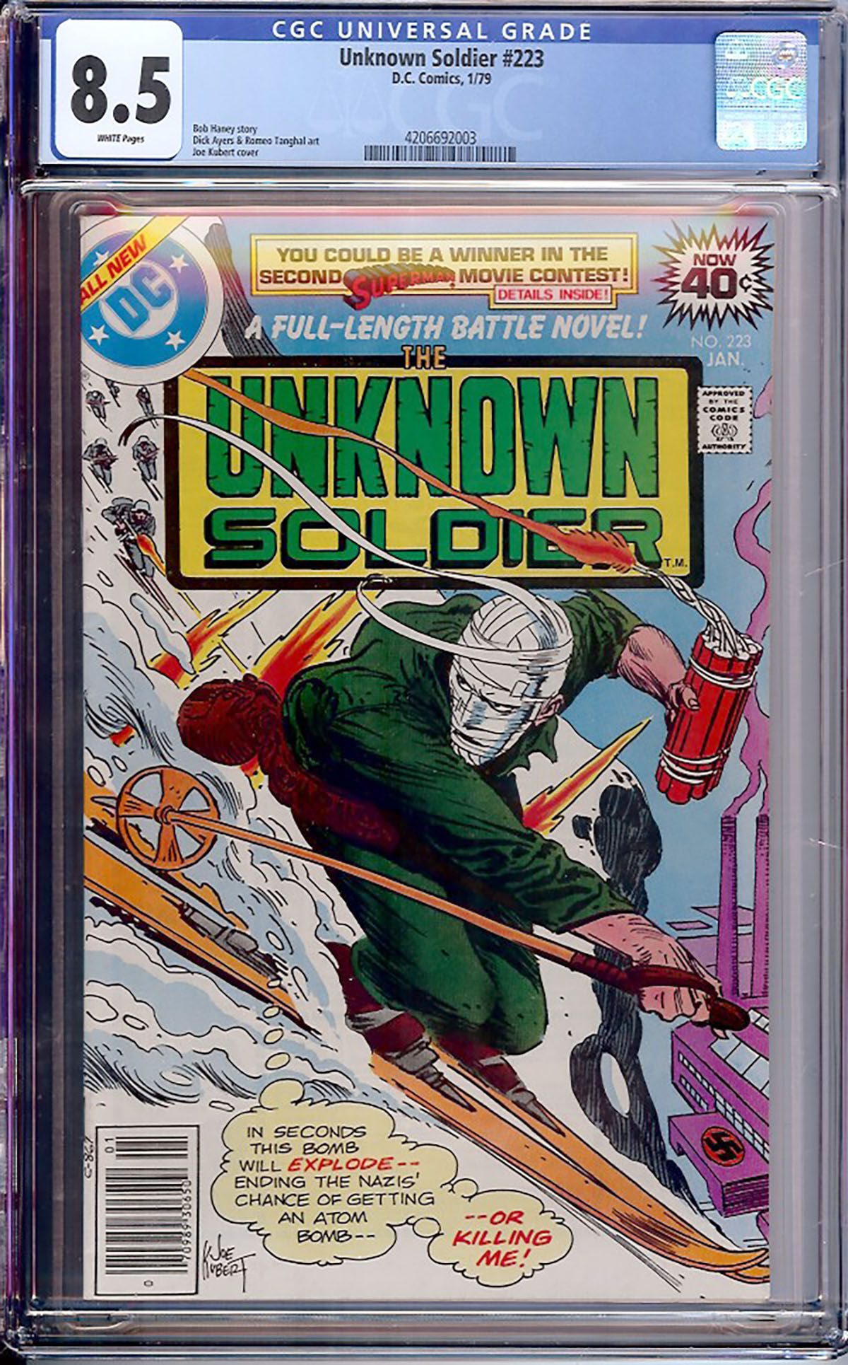 Unknown Soldier #223 CGC 8.5 w