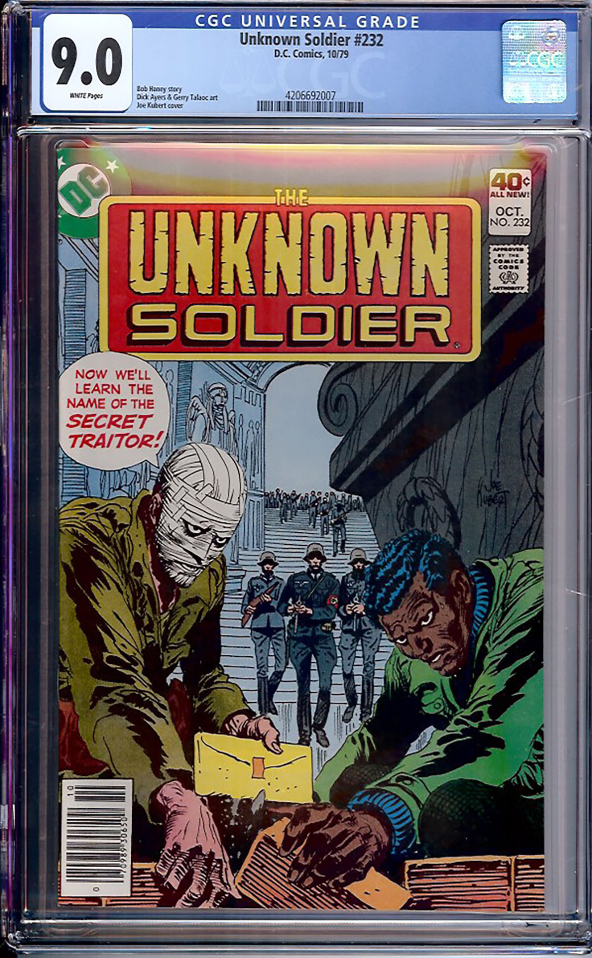 Unknown Soldier #232 CGC 9.0 w