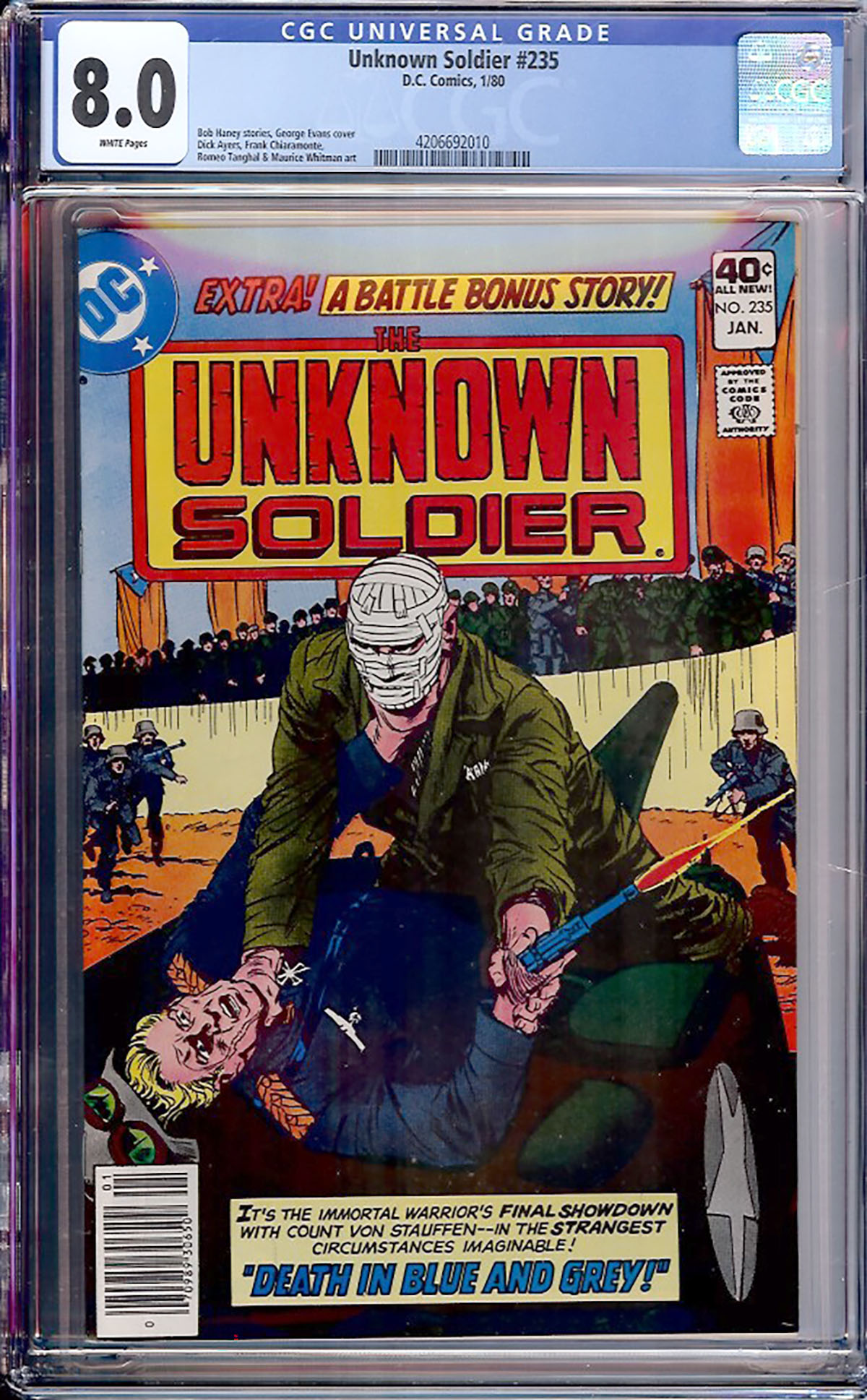 Unknown Soldier #235 CGC 8.0 w