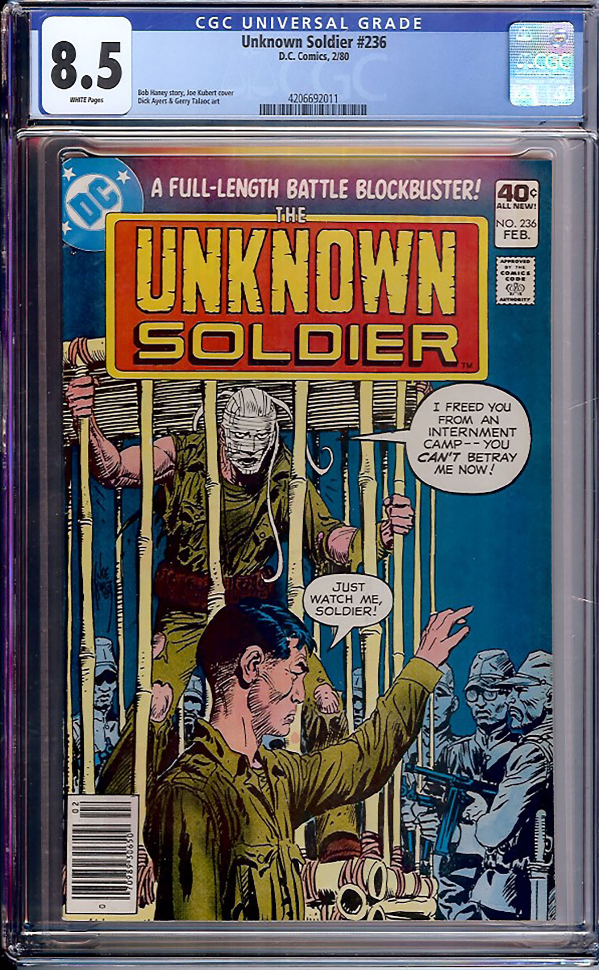 Unknown Soldier #236 CGC 8.5 w