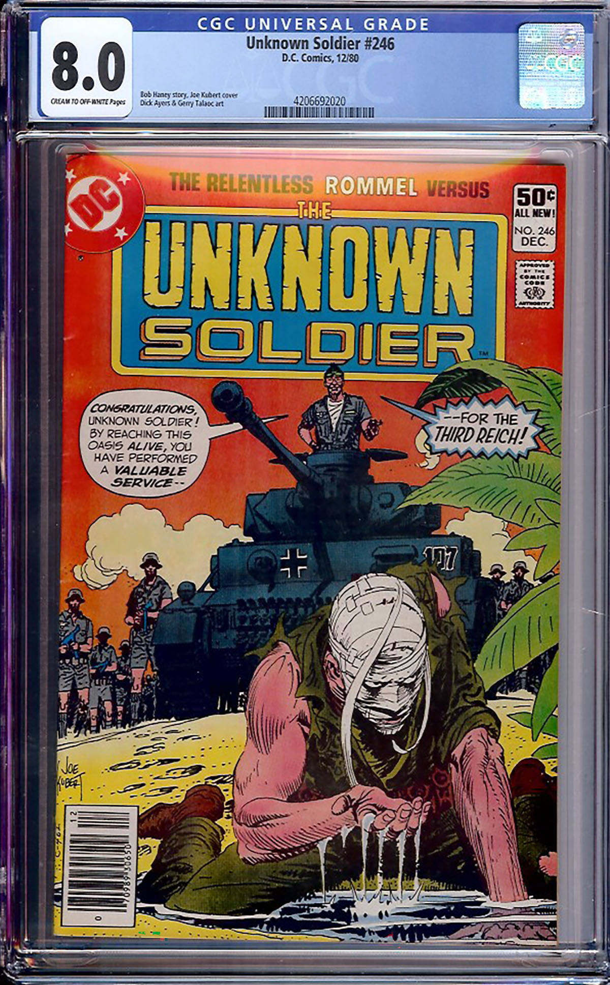 Unknown Soldier #246 CGC 8.0 cr/ow