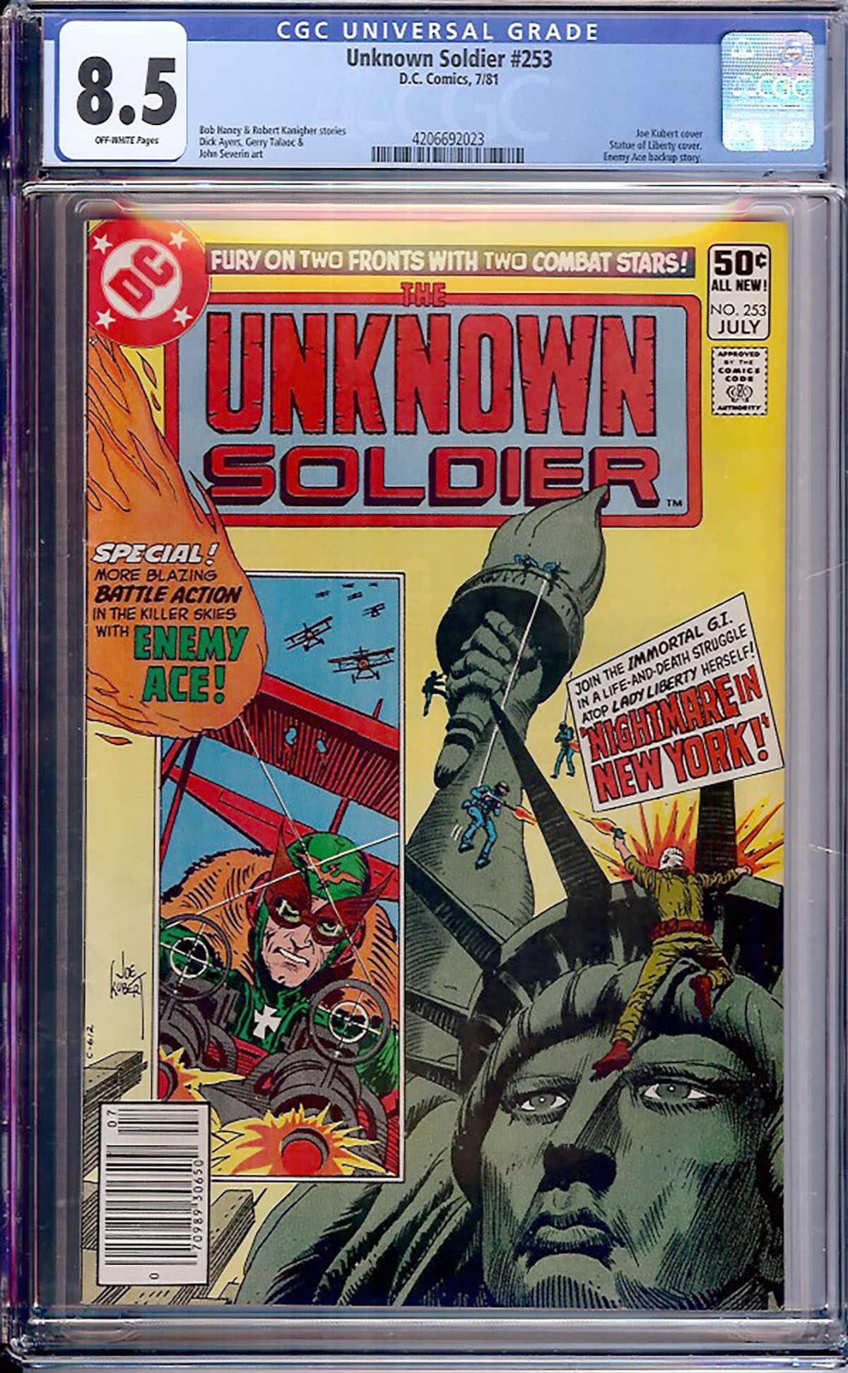 Unknown Soldier #253 CGC 8.5 ow