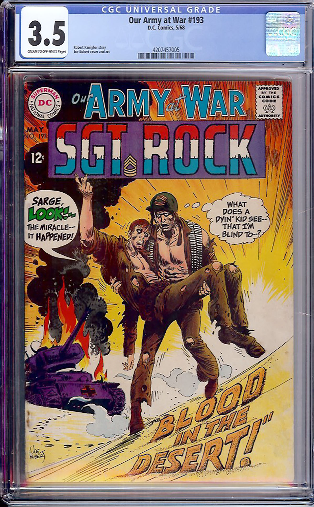 Our Army at War #193 CGC 3.5 cr/ow