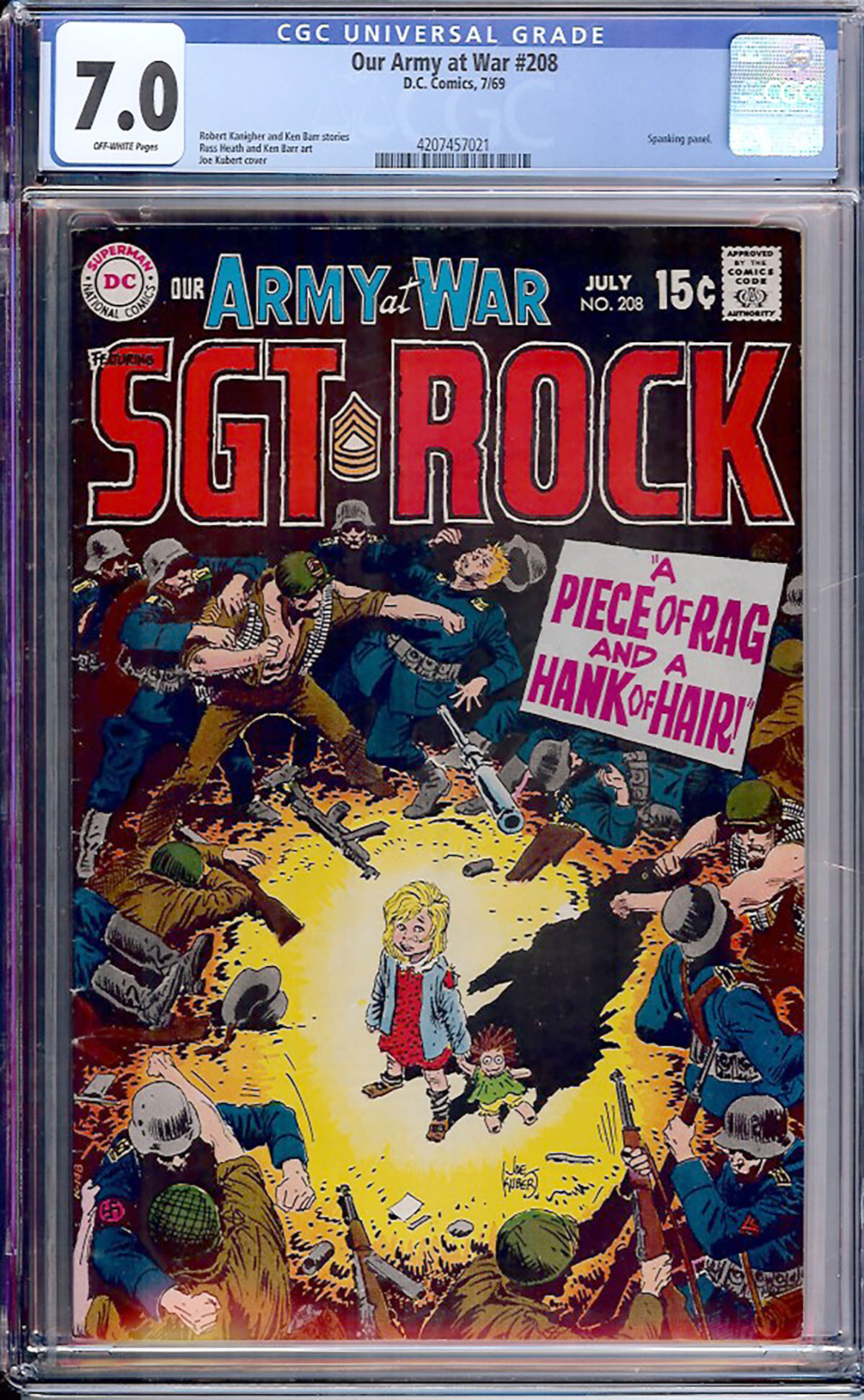 Our Army at War #208 CGC 7.0 ow