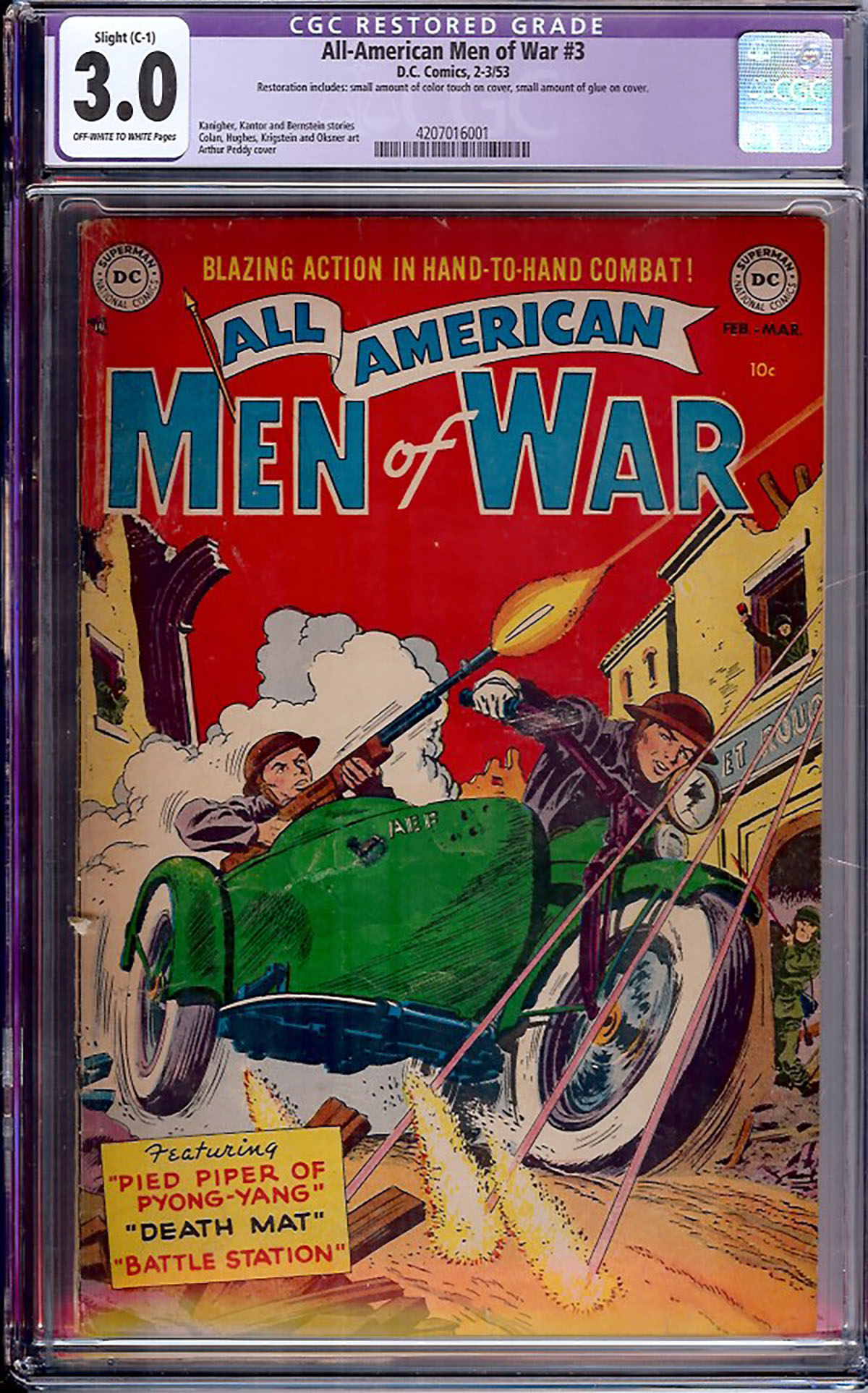 All-American Men of War #3 CGC 3.0 ow/w