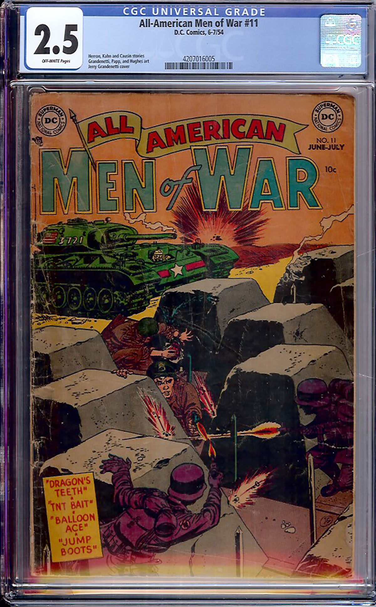 All-American Men of War #11 CGC 2.5 ow